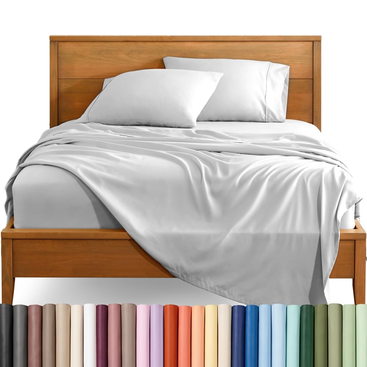 Bare Home Queen Sheet Set - 1800 Ultra-Soft (Queen, Grey)
