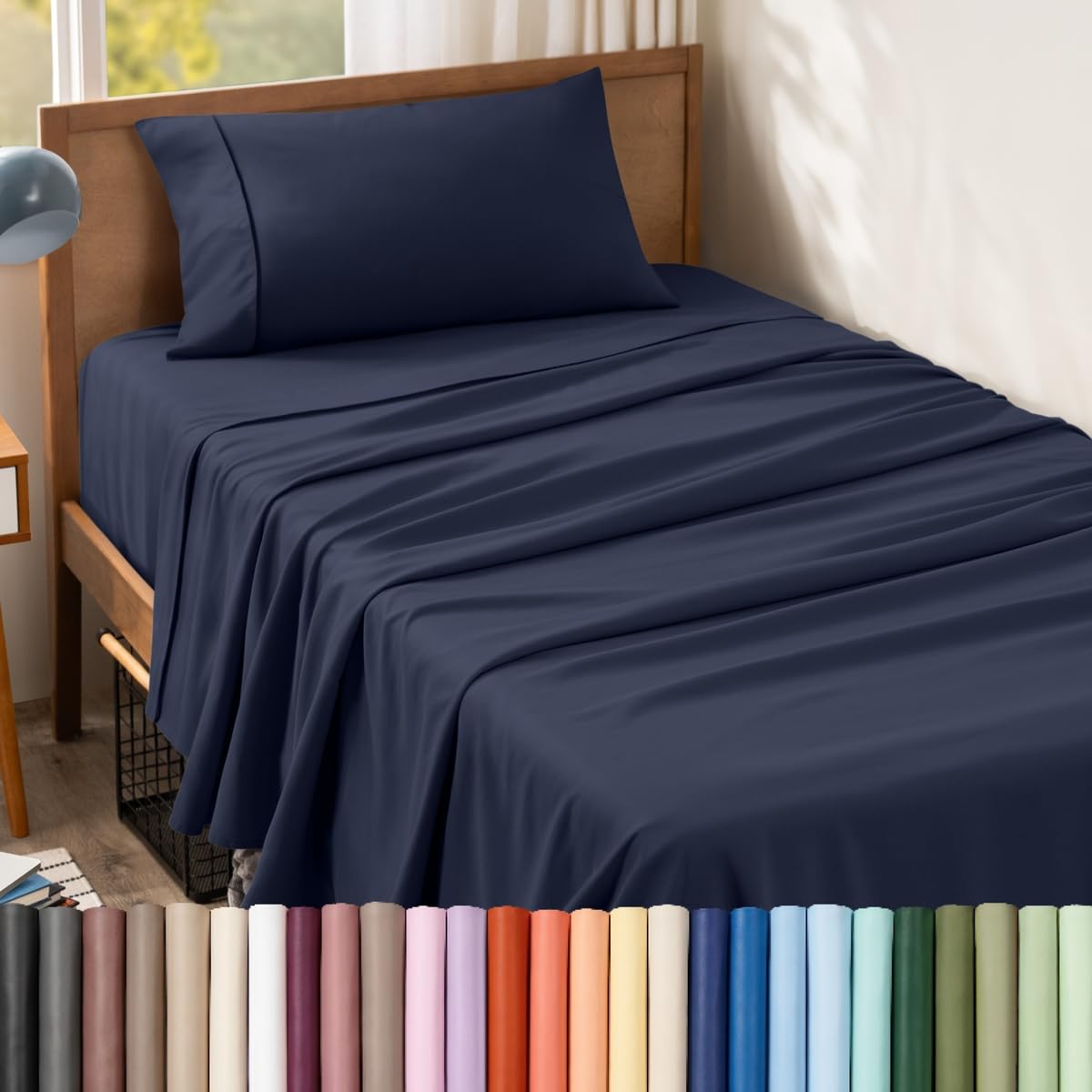 Bare Home Queen Sheet Set - 1800 Ultra-Soft (Queen, Grey)
