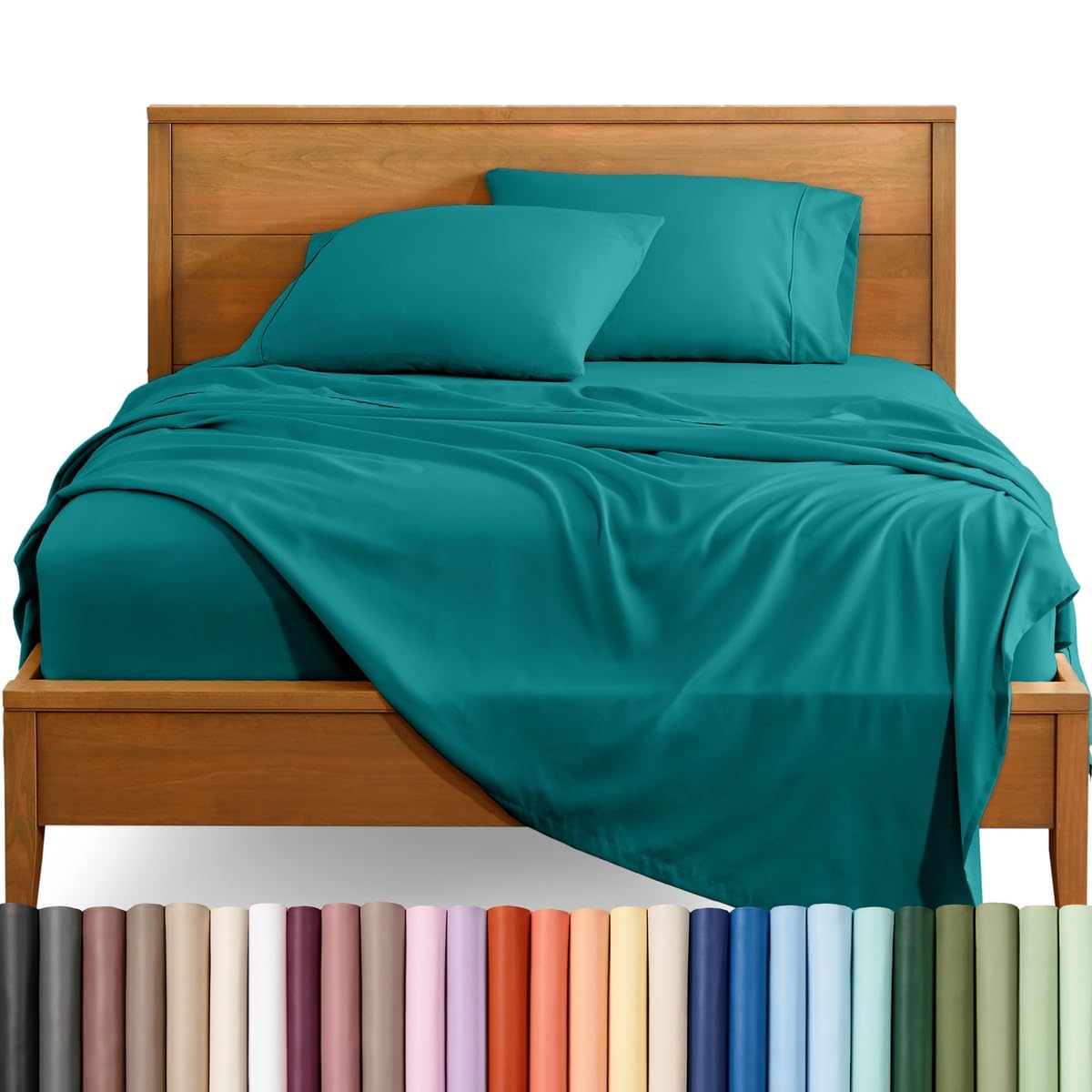 Bare Home Queen Sheet Set - 1800 Ultra-Soft (Queen, Grey)