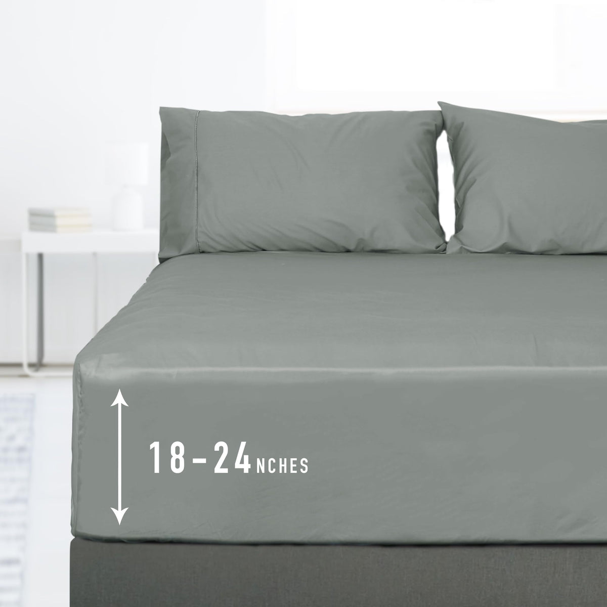 Sunflower Queen Fitted Sheet Extra Deep, 100% Cotton Sateen, Powder Blue