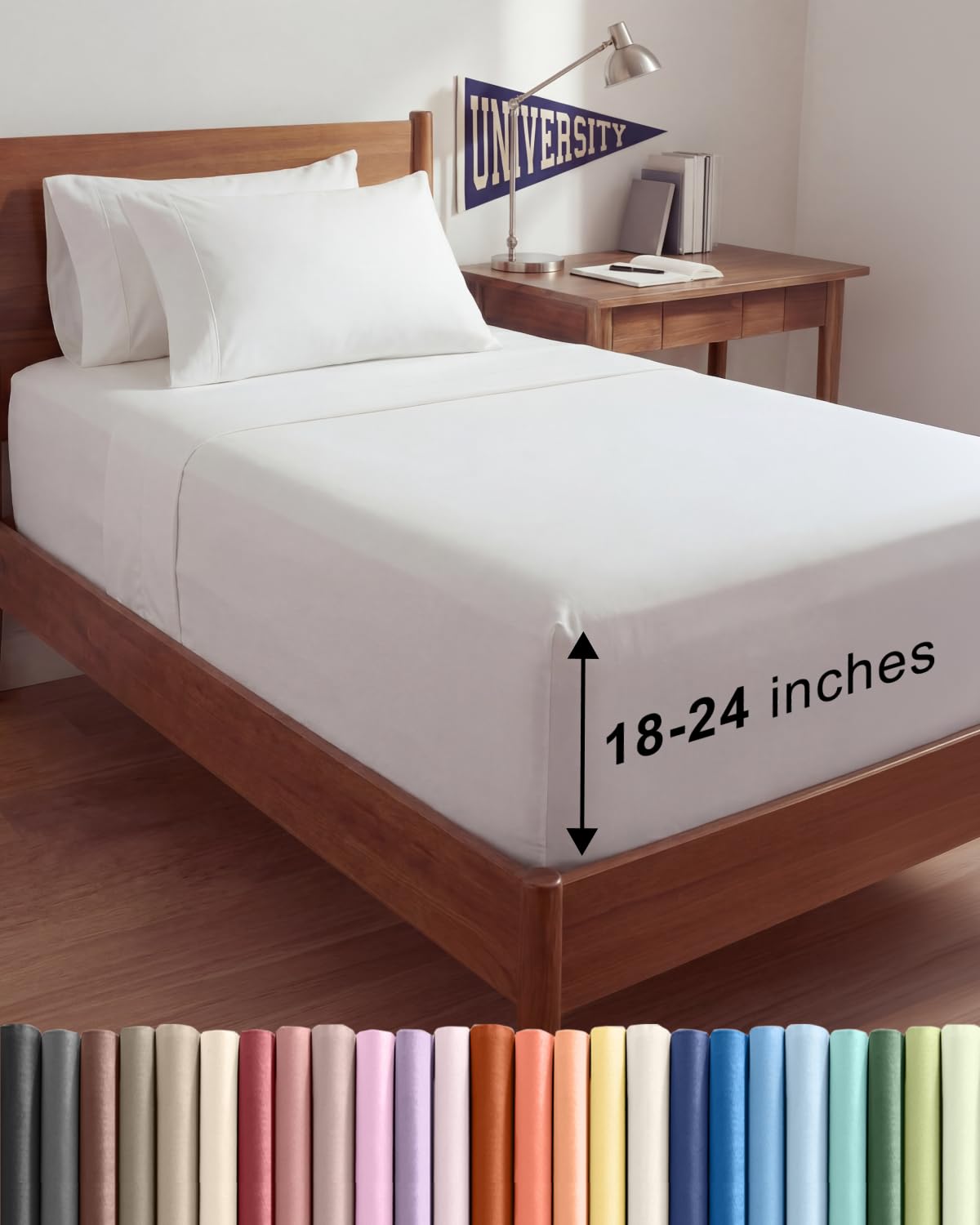 Extra Deep Queen Sheet Set - 6 Piece Breathable and Cooling Sheets - Grey