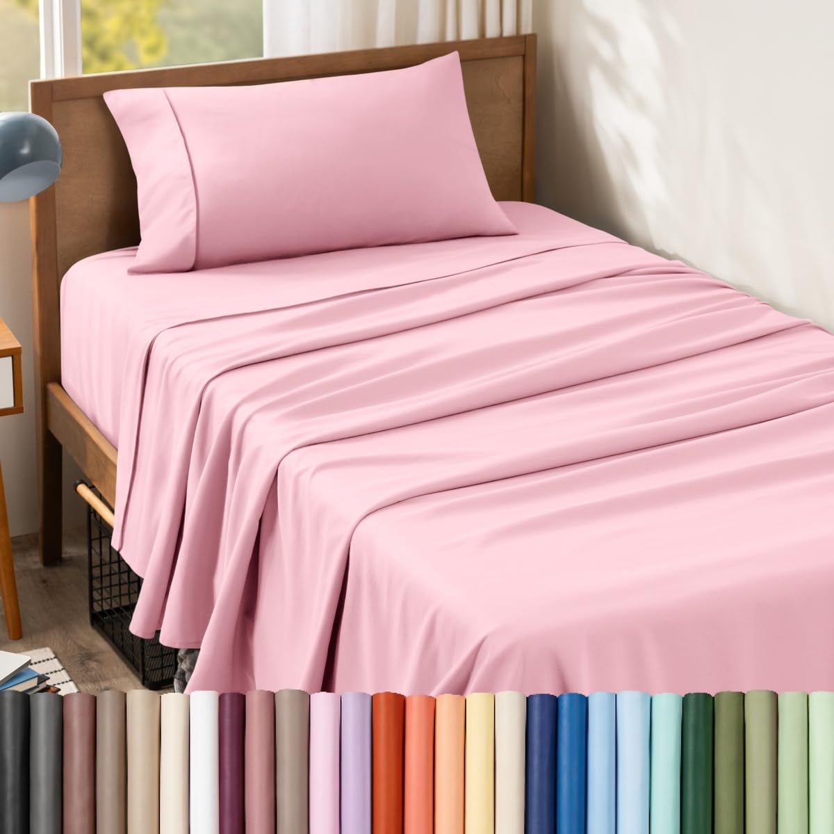 Bare Home Queen Sheet Set - 1800 Ultra-Soft (Queen, Grey)