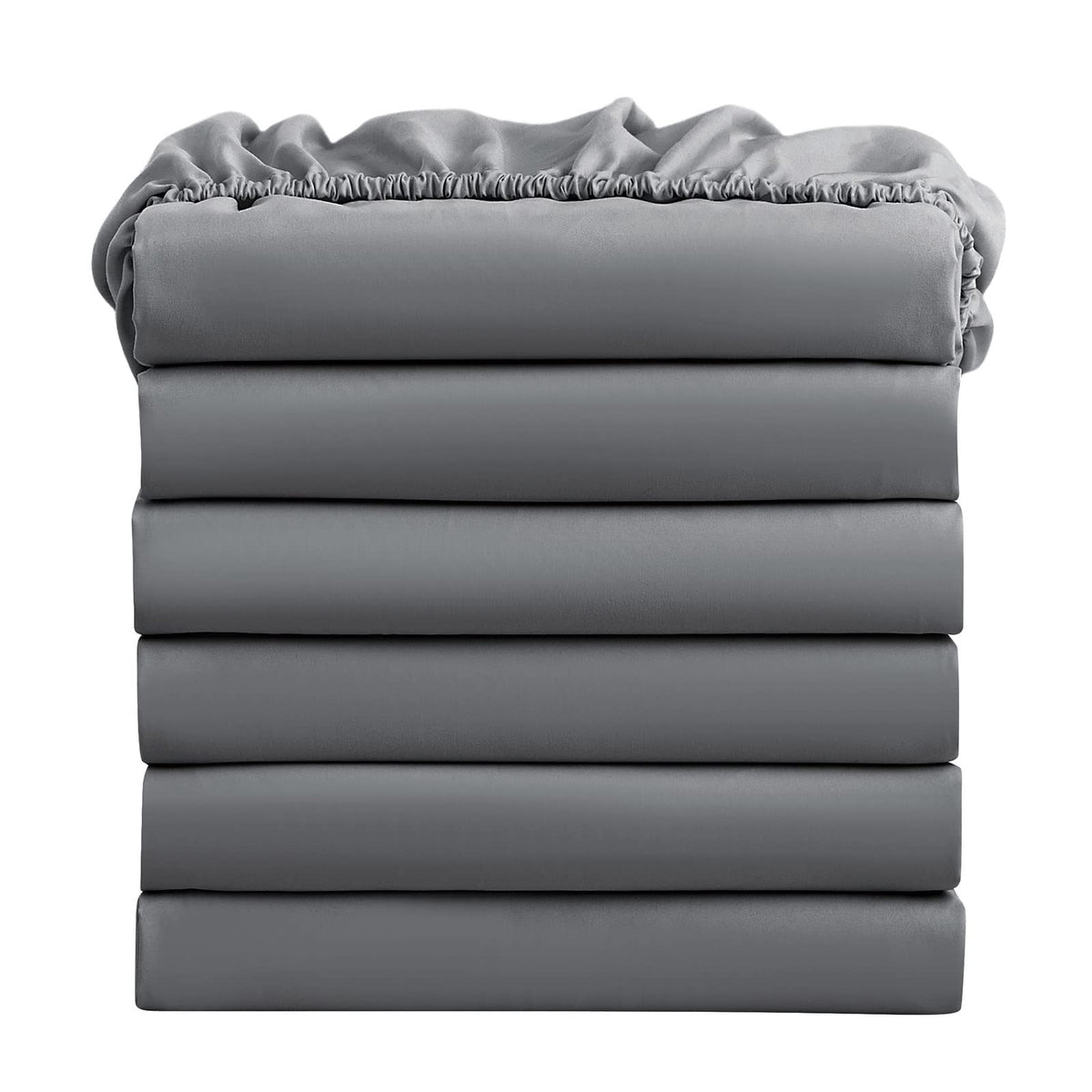 FreshCulture Twin Fitted Sheets, Bulk Pack of 6, Deep Pocket, Soft Microfiber Bottom Sheets for Home, Salons, Hotels, Twin Size Fitted Sheets Only (White)