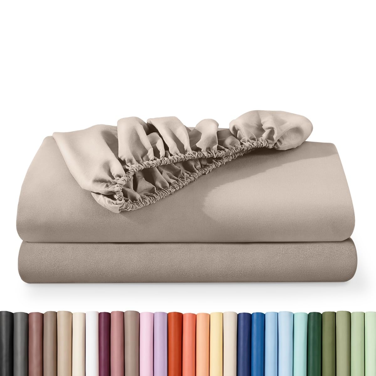 Bare Home 2-Pack Fitted Sheet 1800 Ultra-Soft (Queen, White)