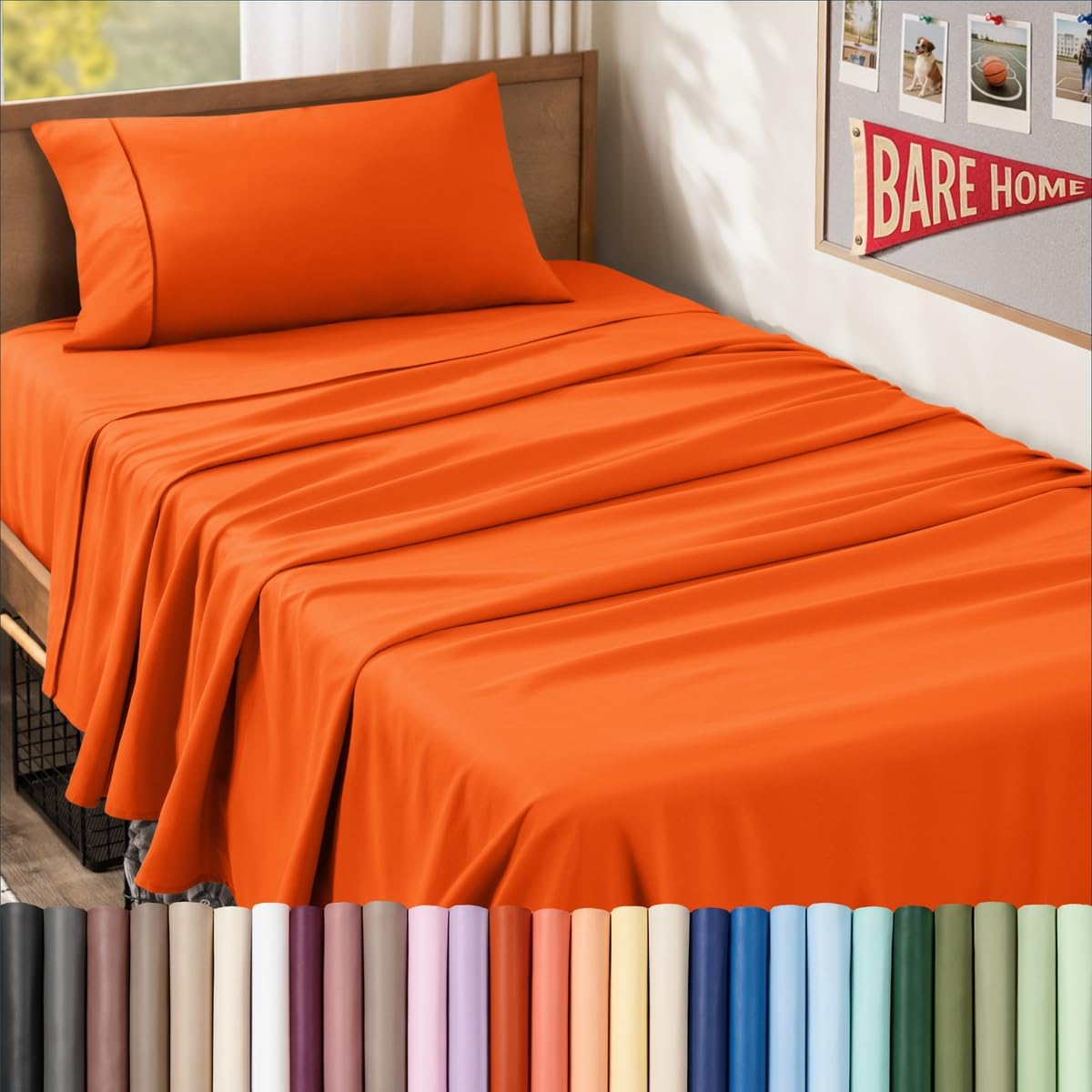 Bare Home Queen Sheet Set - 1800 Ultra-Soft (Queen, Grey)