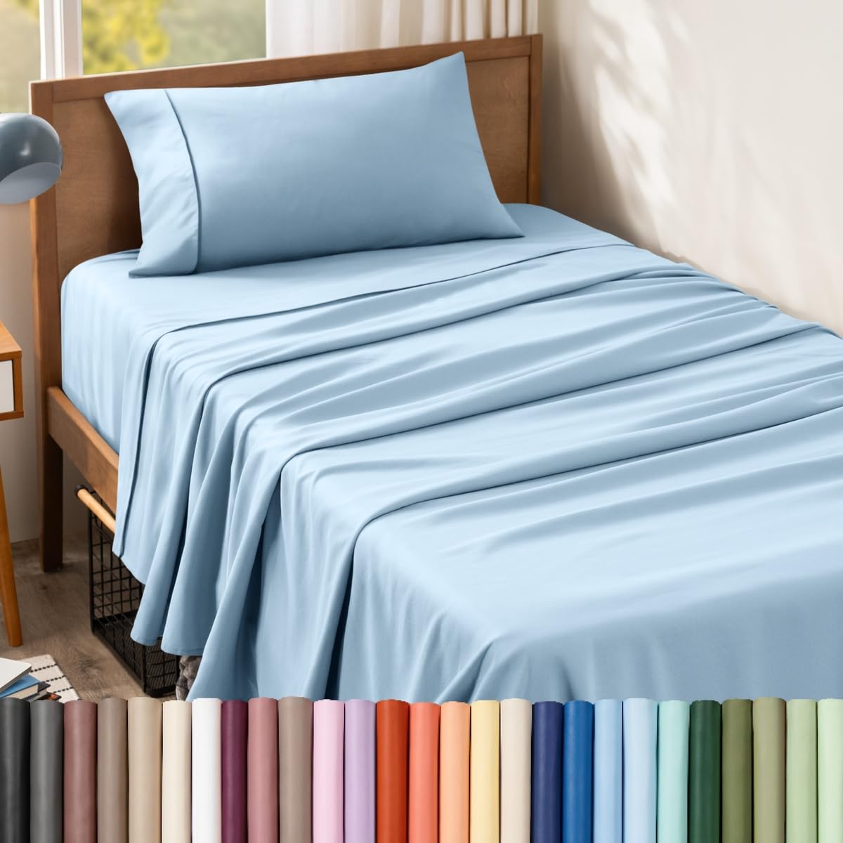 Bare Home Queen Sheet Set - 1800 Ultra-Soft (Queen, Grey)