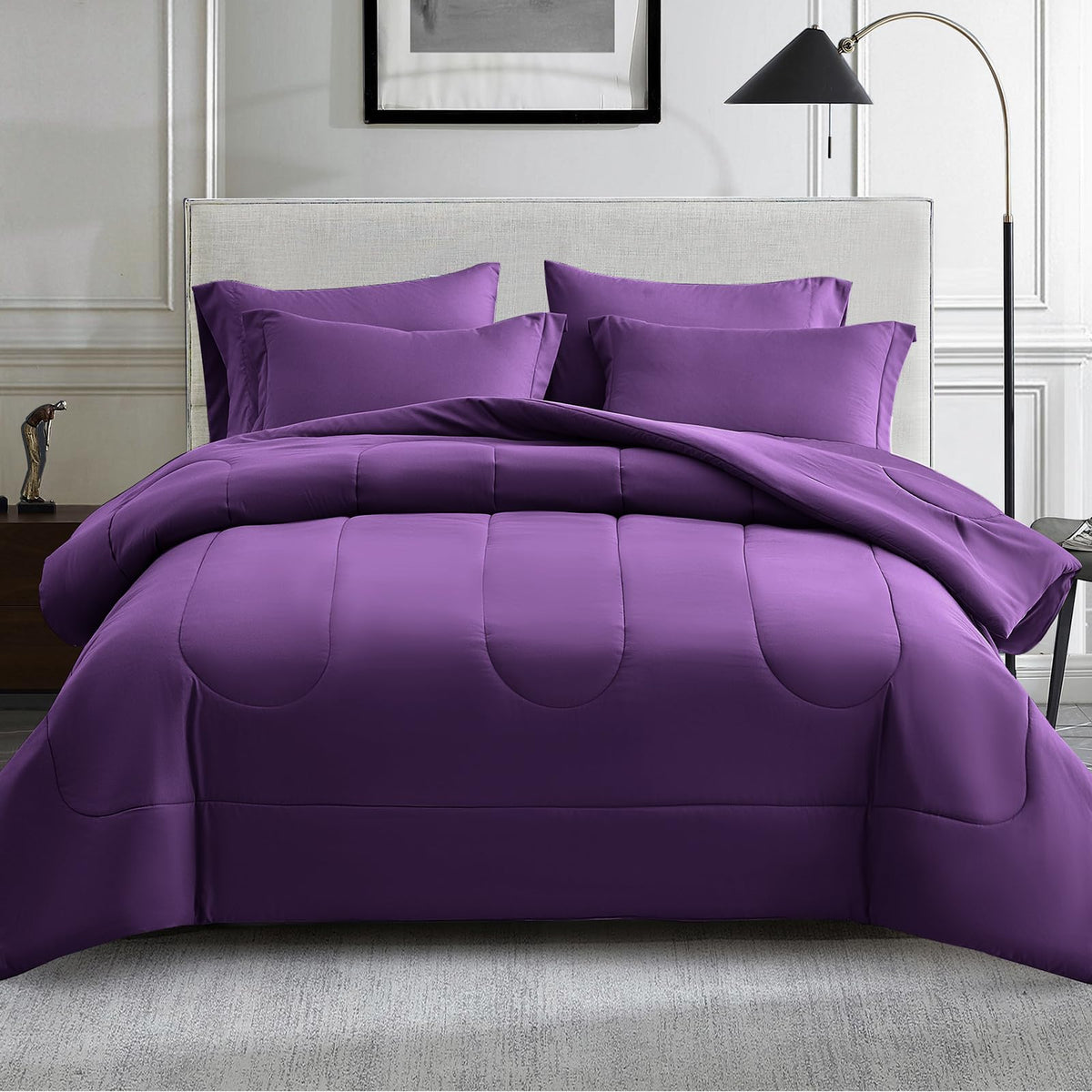 Maple&Stone Full Comforter Set 7 Pieces Bed in a Bag Teal Bed Set