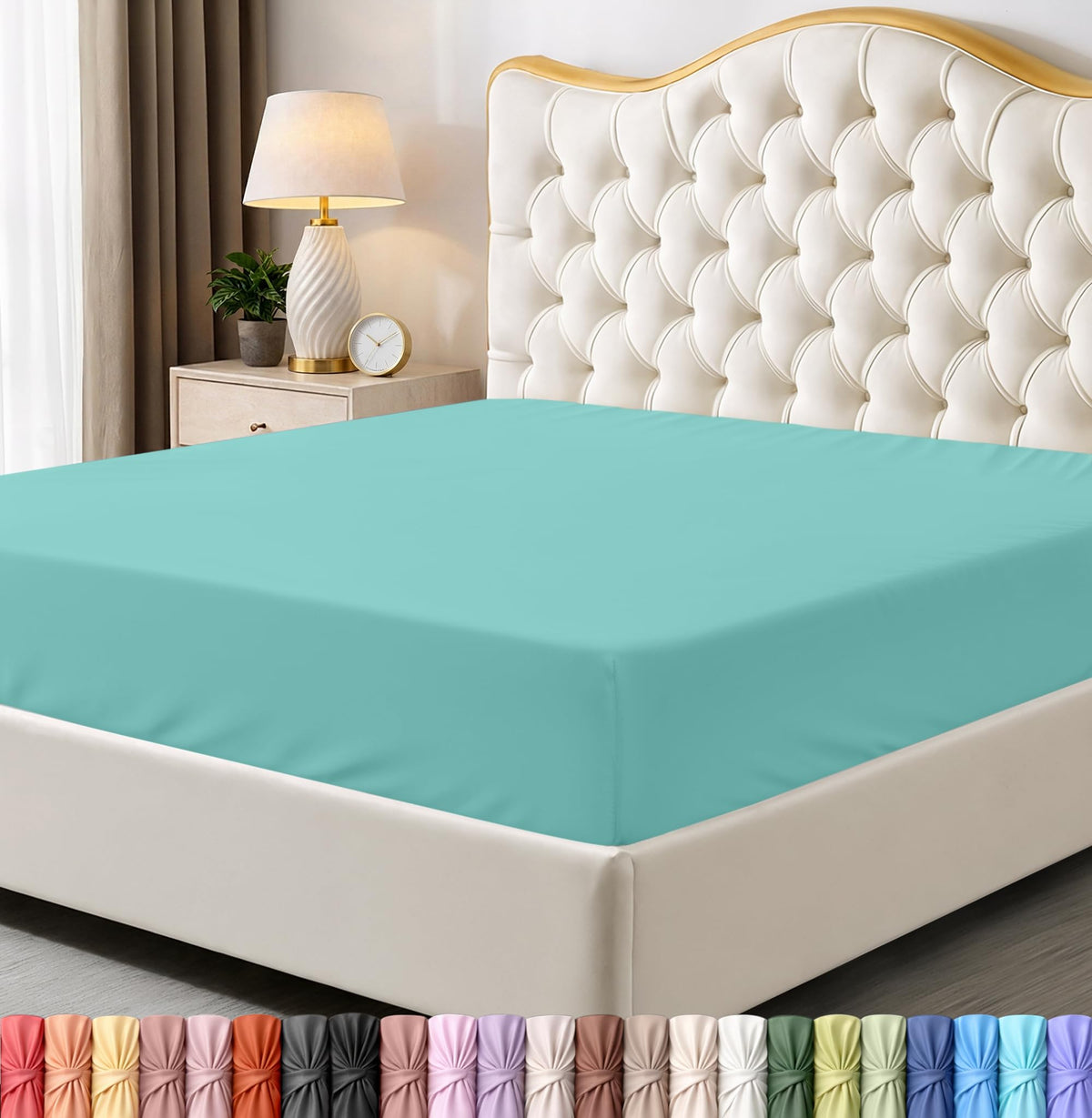 Queen Fitted Sheet, Ultra Soft Fits Up to 15 Inch Deep Pocket, White