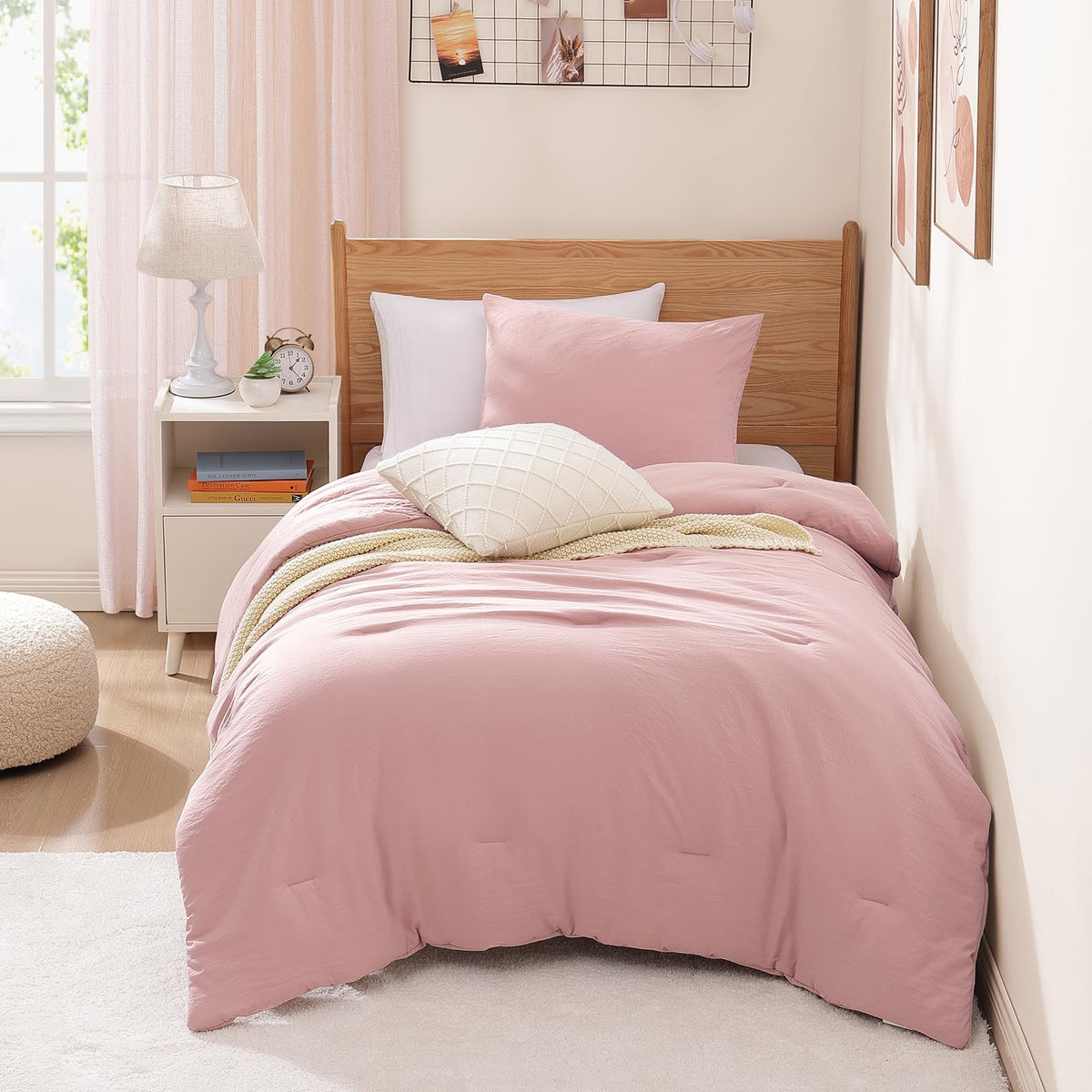 WRENSONGE Queen Comforter Set-3 Pieces Soft Comforters Queen Size Bedding