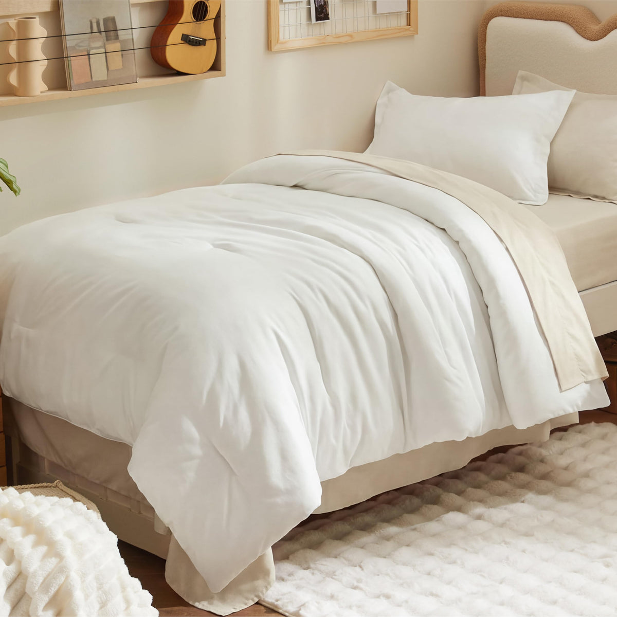 Bedsure Queen Bed in a Bag, Sage Green Comforter Set Contrasting 7 Pieces