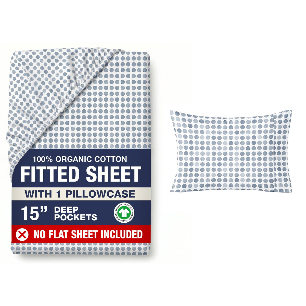 LANE LINEN 100% Organic Cotton Fitted Sheet Queen, 15" Deep Pocket Snug Fit Fully Elasticized Naturally Temperature Regulating Soft & Comfy Deep Pocket Queen - White (+Pillowcases)