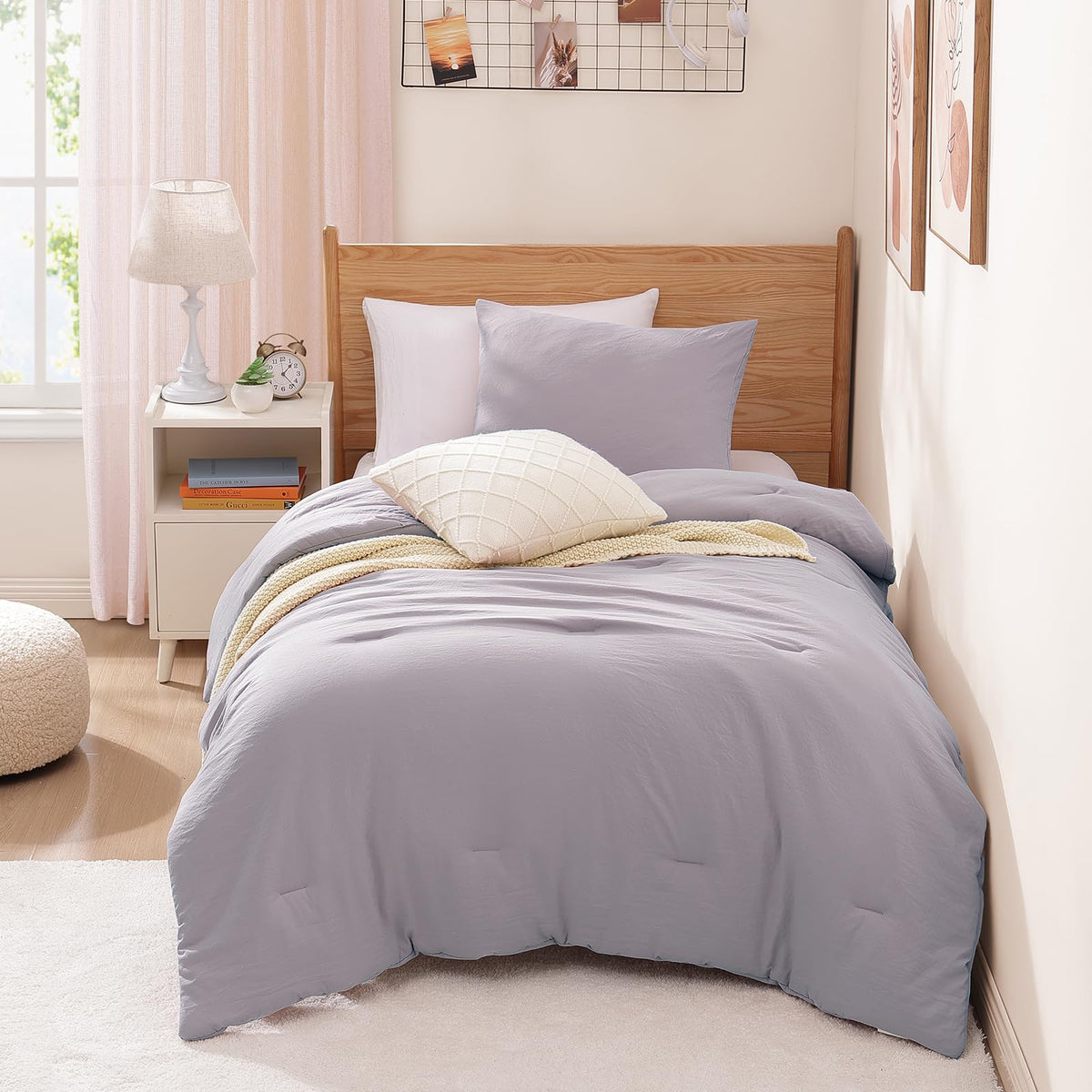 WRENSONGE Queen Comforter Set-3 Pieces Soft Comforters Queen Size Bedding