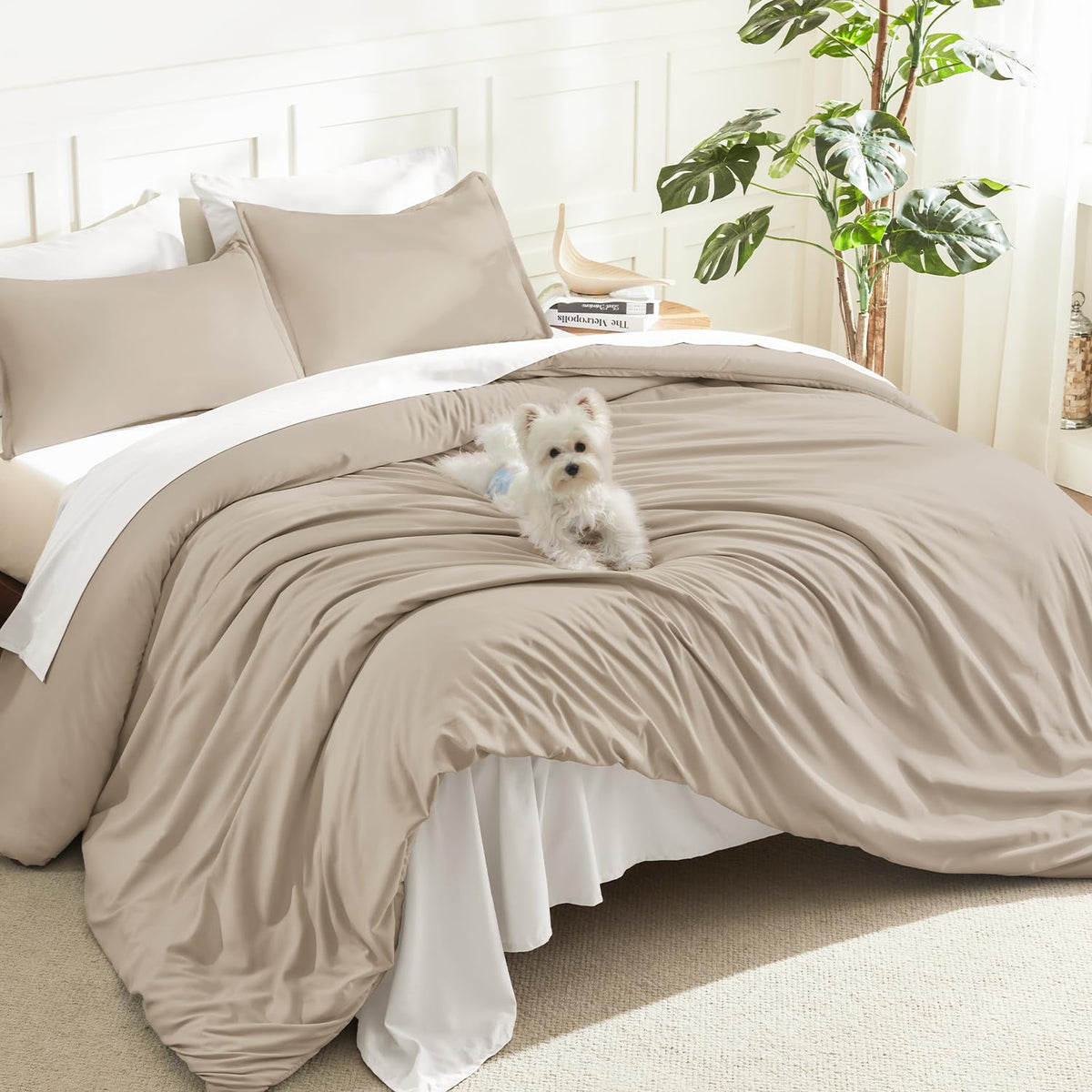 Litanika King Comforter Set Sage Green, 3 Pieces Lightweight Solid Bed Set
