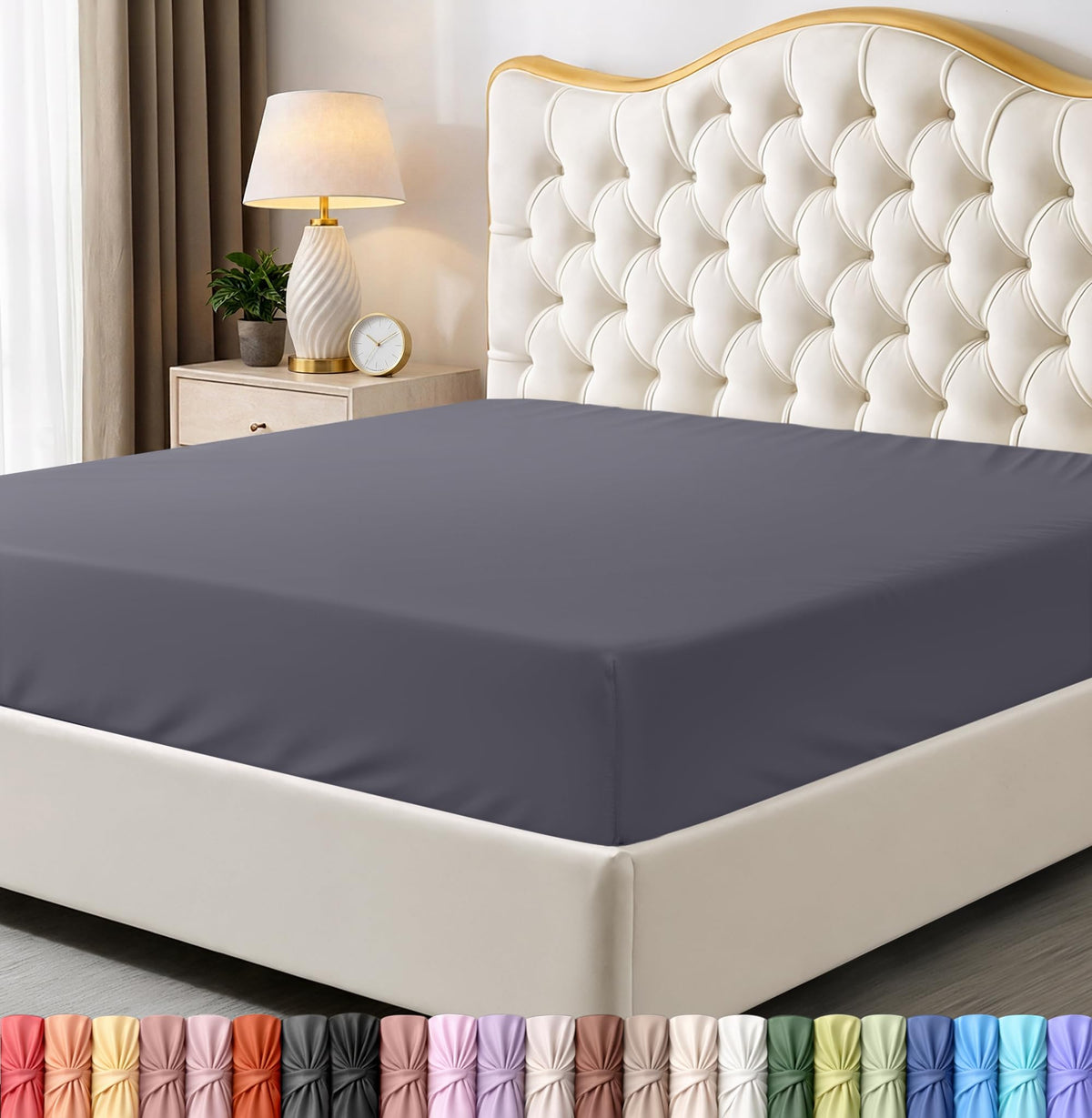 Queen Fitted Sheet, Ultra Soft Fits Up to 15 Inch Deep Pocket, White