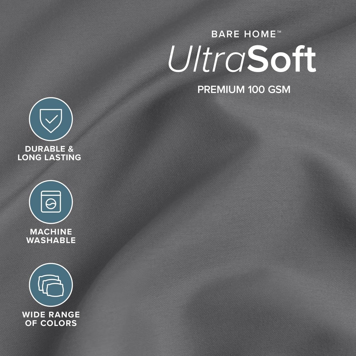 Bare Home Queen Sheet Set - 1800 Ultra-Soft (Queen, Grey)