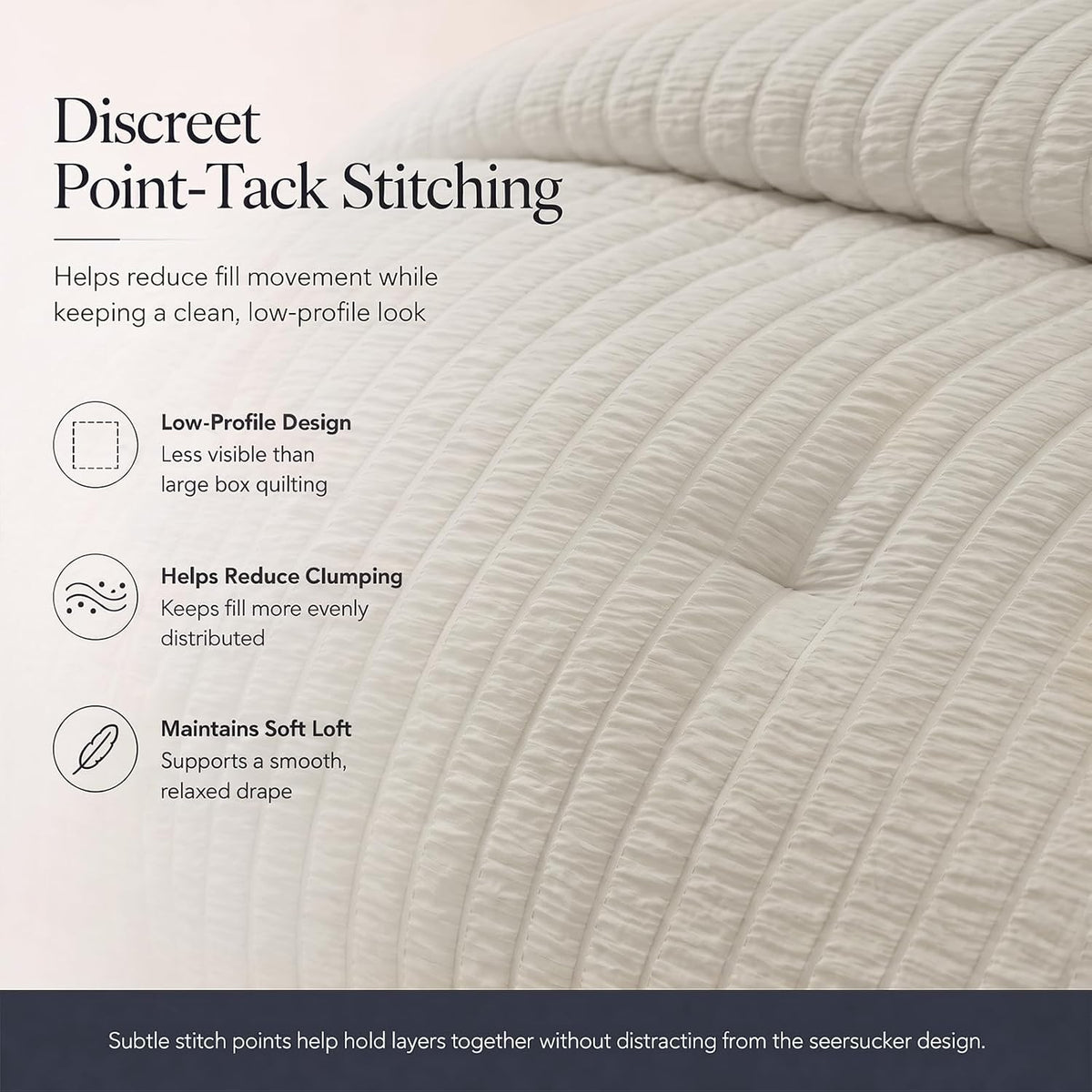 CozyLux Queen Comforter Set, 7 Pieces Beige Seersucker Bed in a Bag