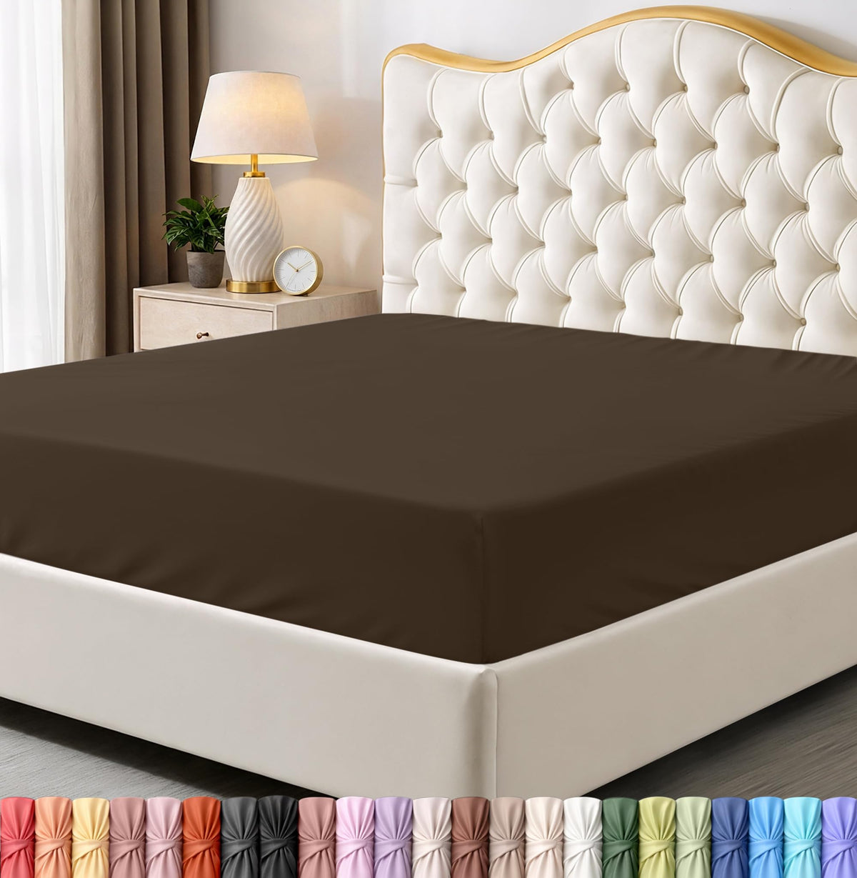 Queen Fitted Sheet, Ultra Soft Fits Up to 15 Inch Deep Pocket, White