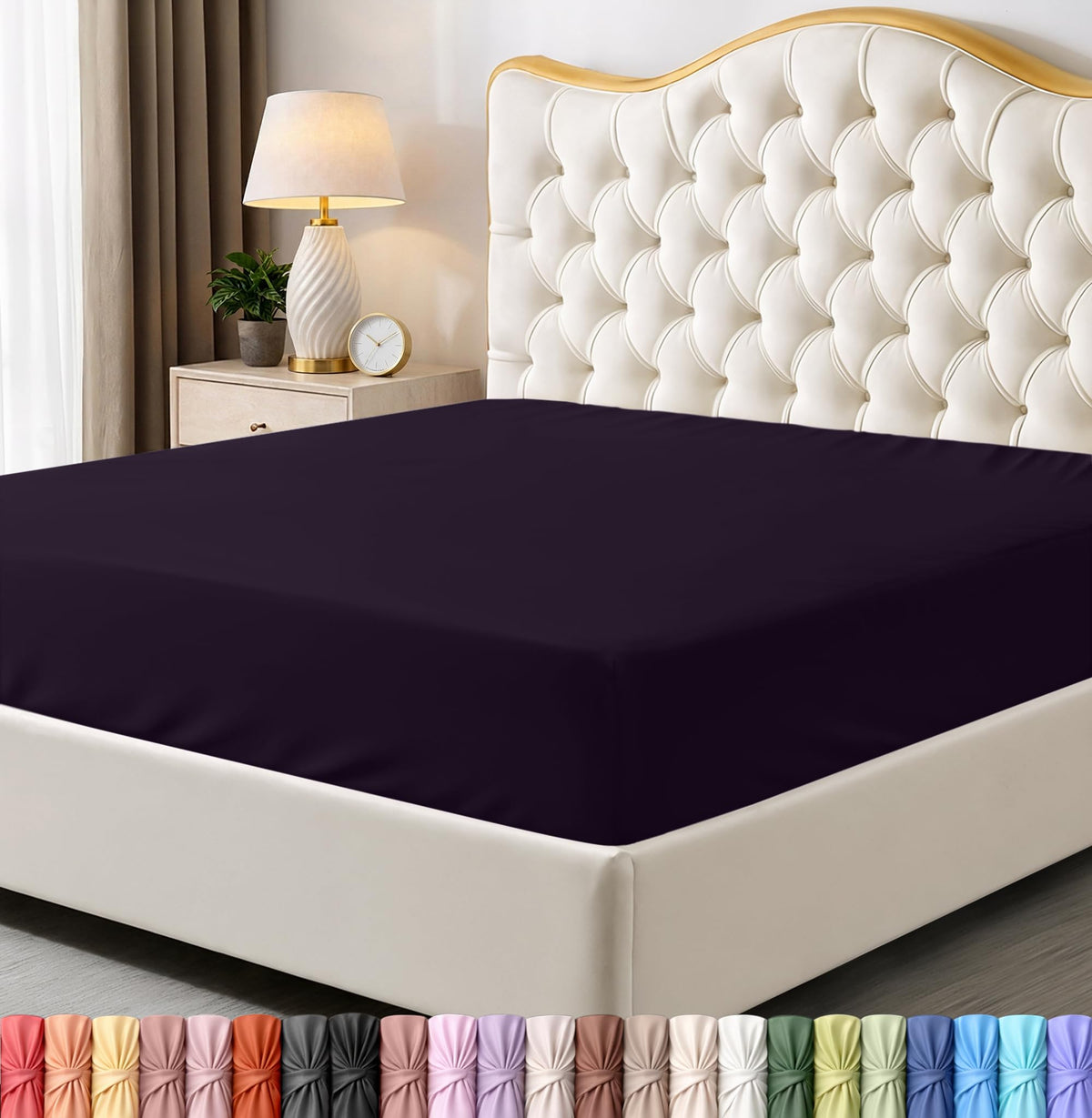 Queen Fitted Sheet, Ultra Soft Fits Up to 15 Inch Deep Pocket, White