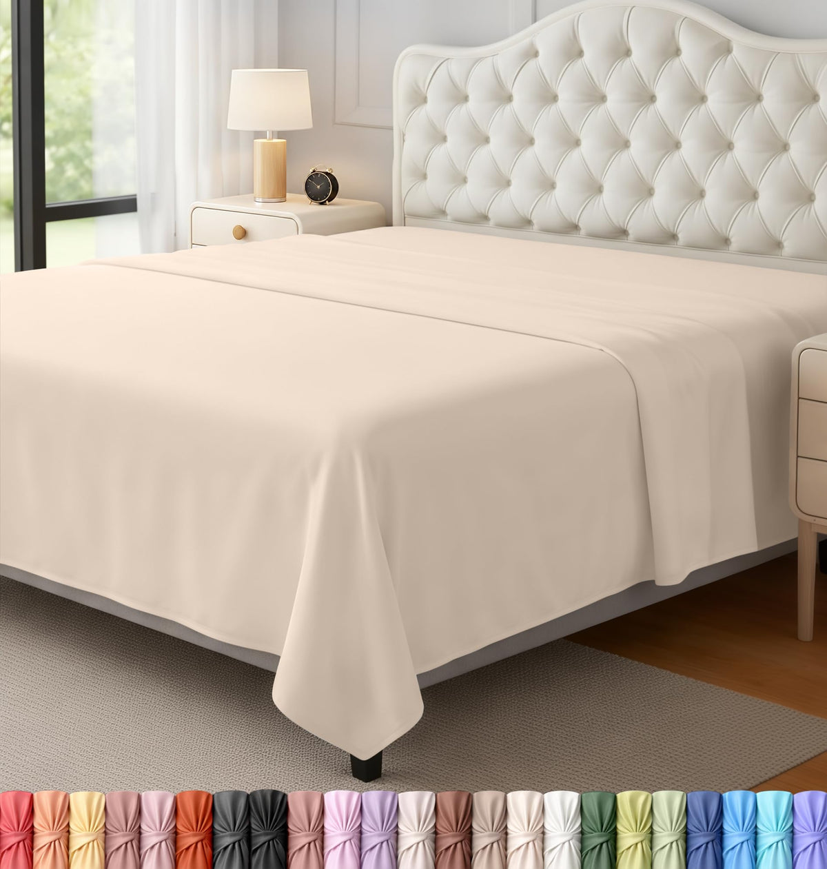 Queen Size Flat Sheet Only Pack of 6, Ultra Soft Hotel Sheets, White