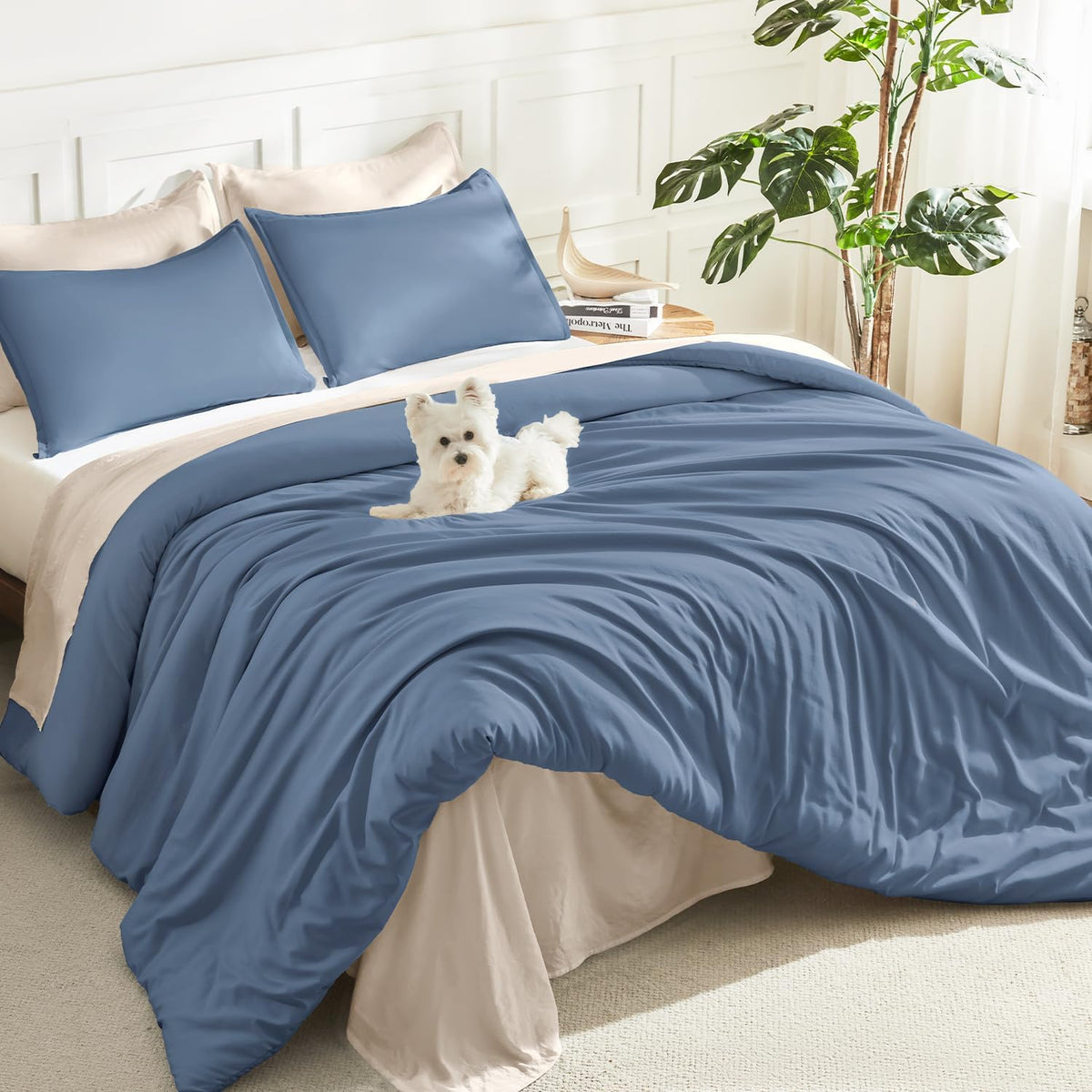 Litanika King Comforter Set Sage Green, 3 Pieces Lightweight Solid Bed Set