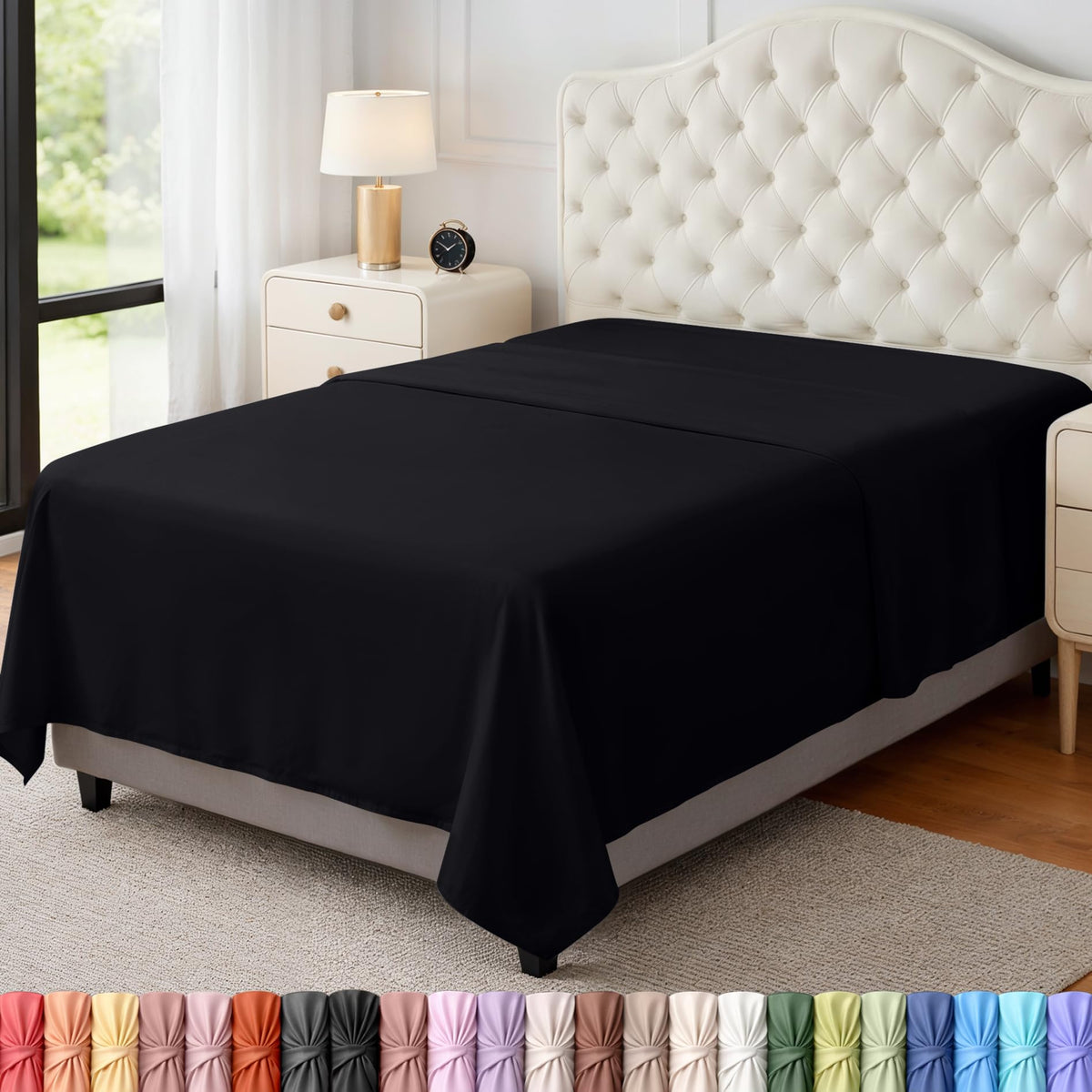 Queen Size Flat Sheet Only Pack of 6, Ultra Soft Hotel Sheets, White