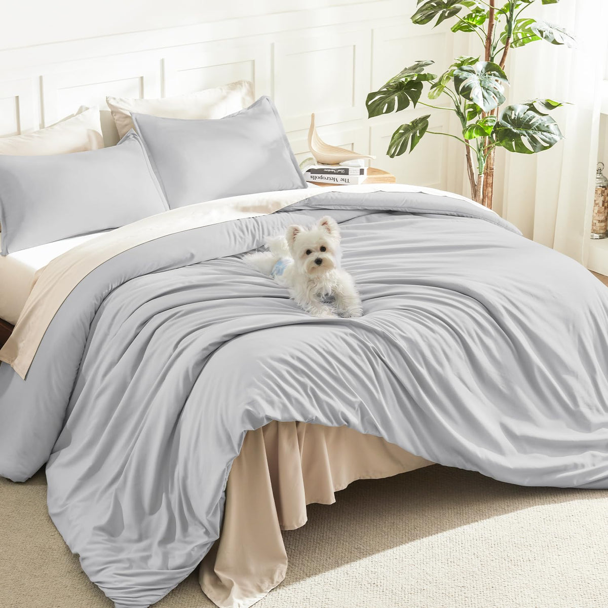 Litanika King Comforter Set Sage Green, 3 Pieces Lightweight Solid Bed Set