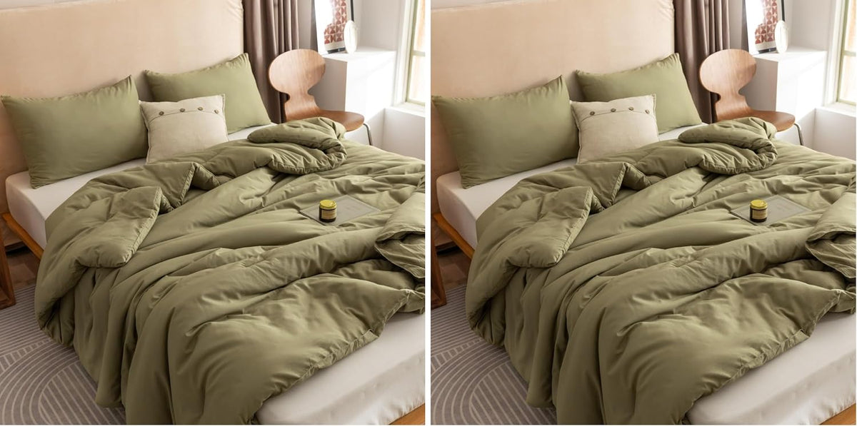 ROSGONIA Queen Comforter Set Taupe Brown, 3pcs(1 Boho Tan Comforter & 2 Pillowcases) All Season Soft Bedding Lightweight Bedspread Blanket Quilt