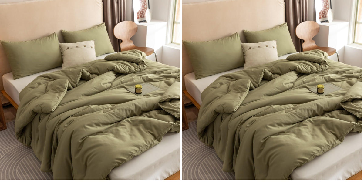 ROSGONIA Queen Comforter Set Taupe Brown, 3pcs(1 Boho Tan Comforter & 2 Pillowcases) All Season Soft Bedding Lightweight Bedspread Blanket Quilt