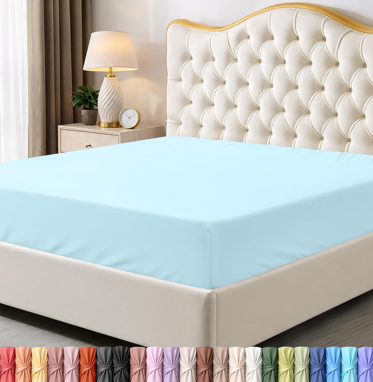 Queen Fitted Sheet, Ultra Soft Fits Up to 15 Inch Deep Pocket, White