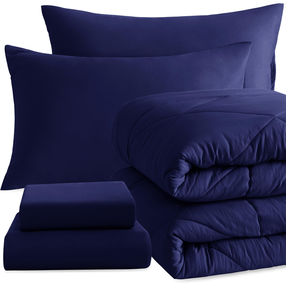 NTBAY Toddler Microfiber Bedding Set, 4 Piece, Navy Blue