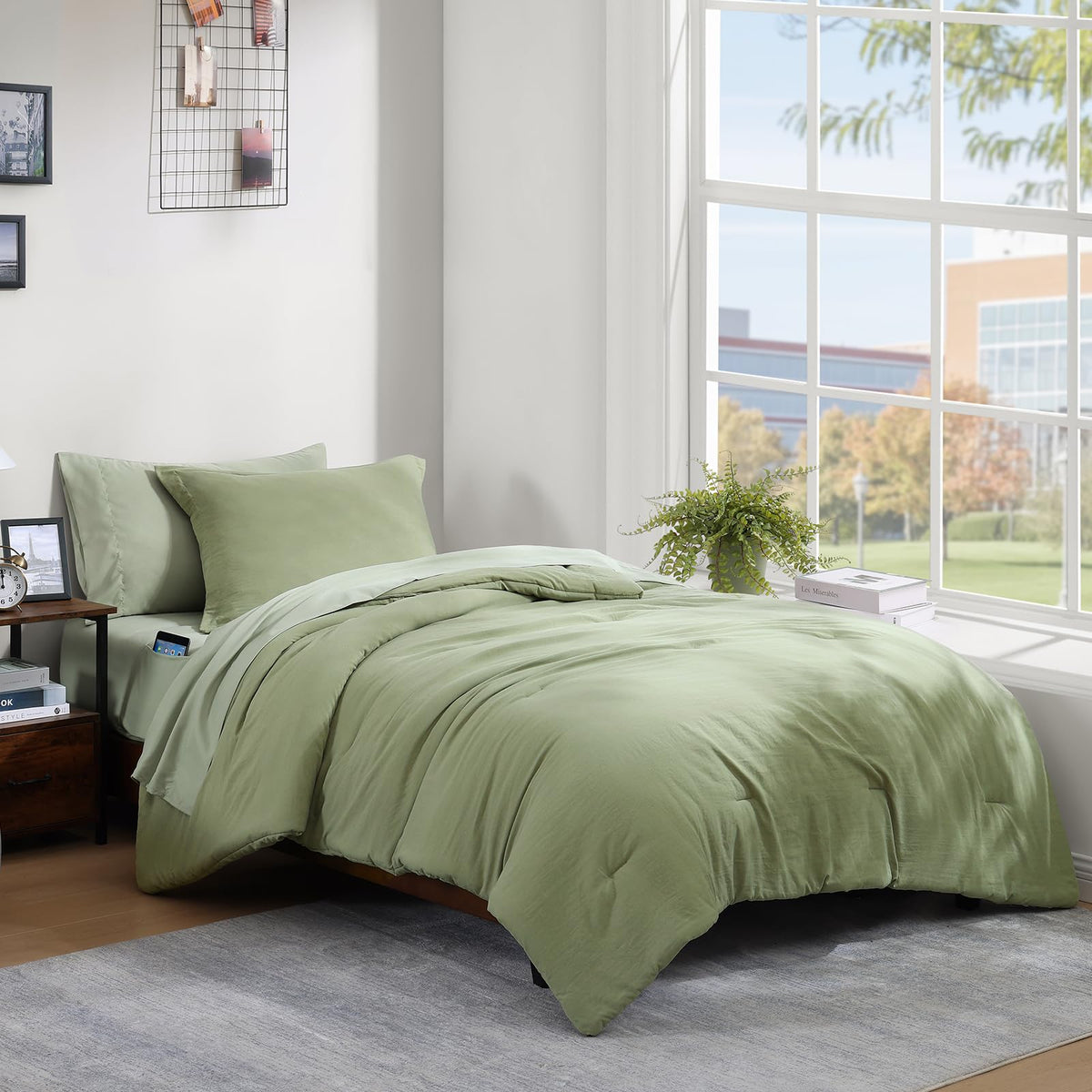 WRENSONGE Queen Comforter Set-3 Pieces Soft Comforters Queen Size Bedding
