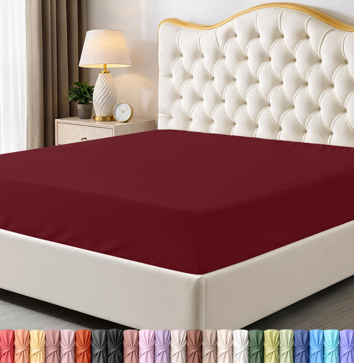 Queen Fitted Sheet, Ultra Soft Fits Up to 15 Inch Deep Pocket, White