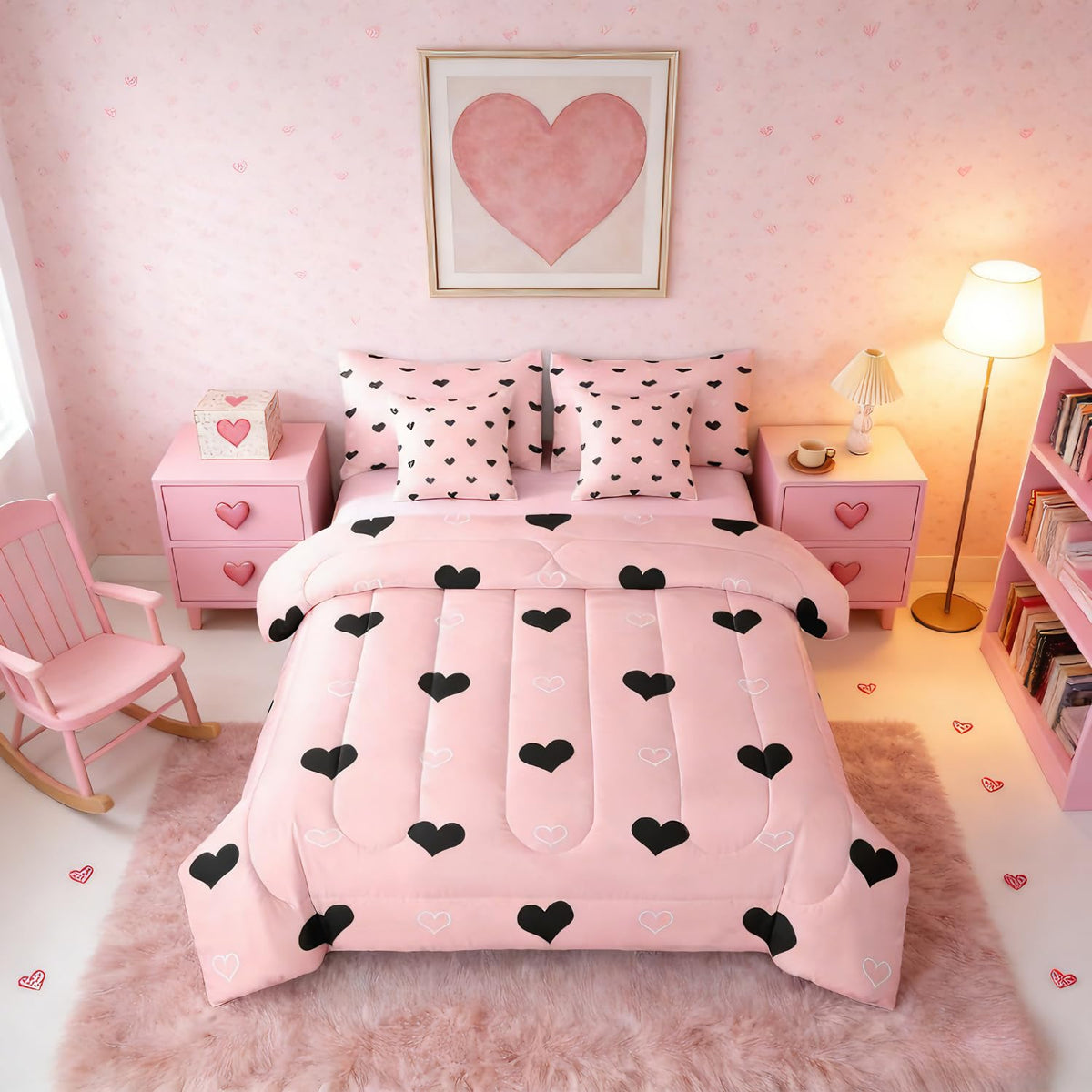 Erosebridal Leopard Print 7 Piece Bedding Set Full Cheetah Decor Comforter Set with Sheets Geometric Modern Bed in A Bag African Safari Animal Bed Sets with 2 Pillowcases, 2 Pillow Covers Lightweight