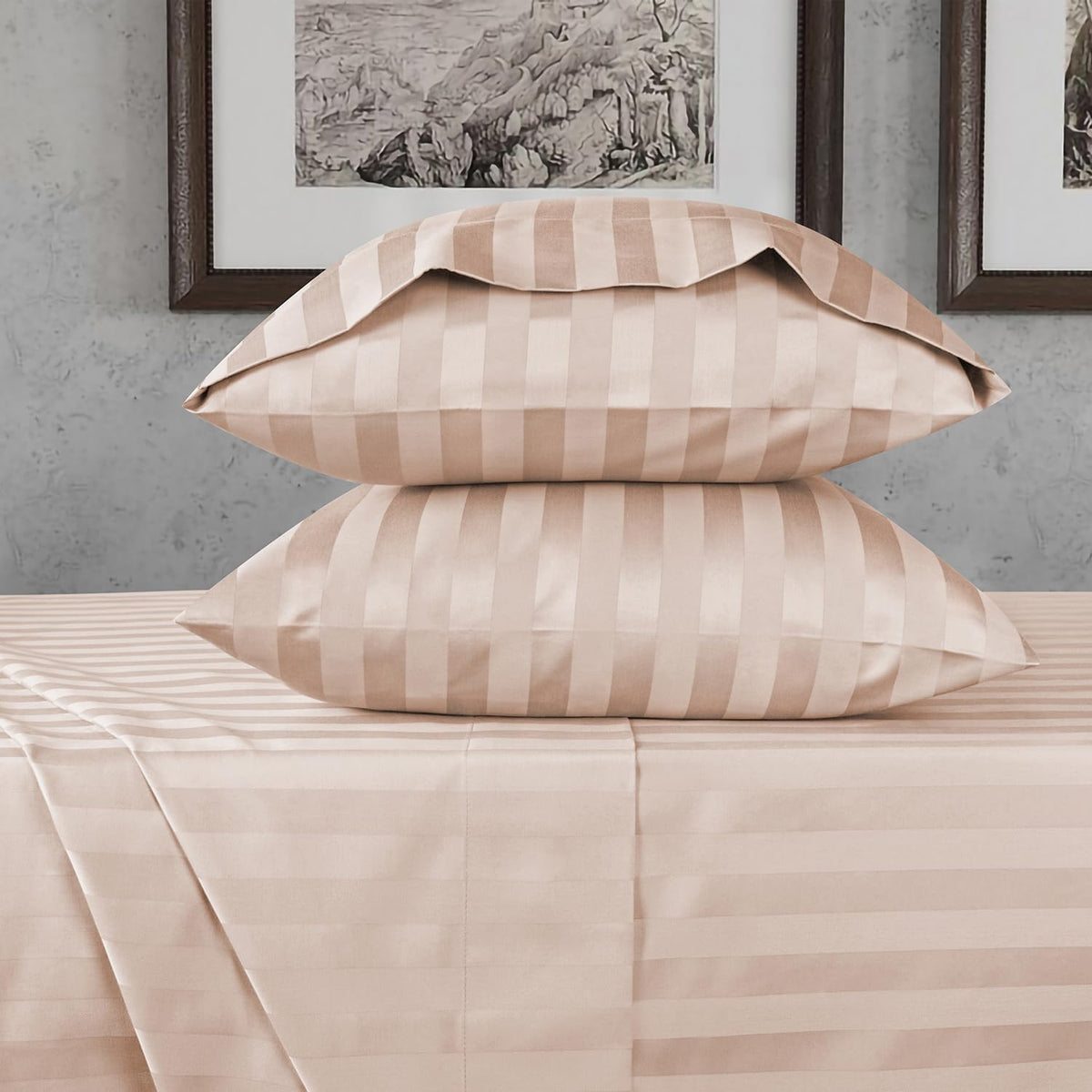 URBANHUT 100% Cotton Sheets King Size, for Everyday Use - White