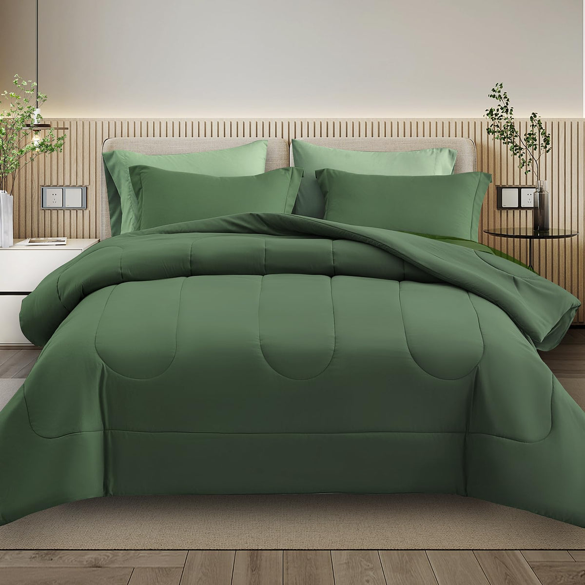 Maple&Stone Full Comforter Set 7 Pieces Bed in a Bag Teal Bed Set