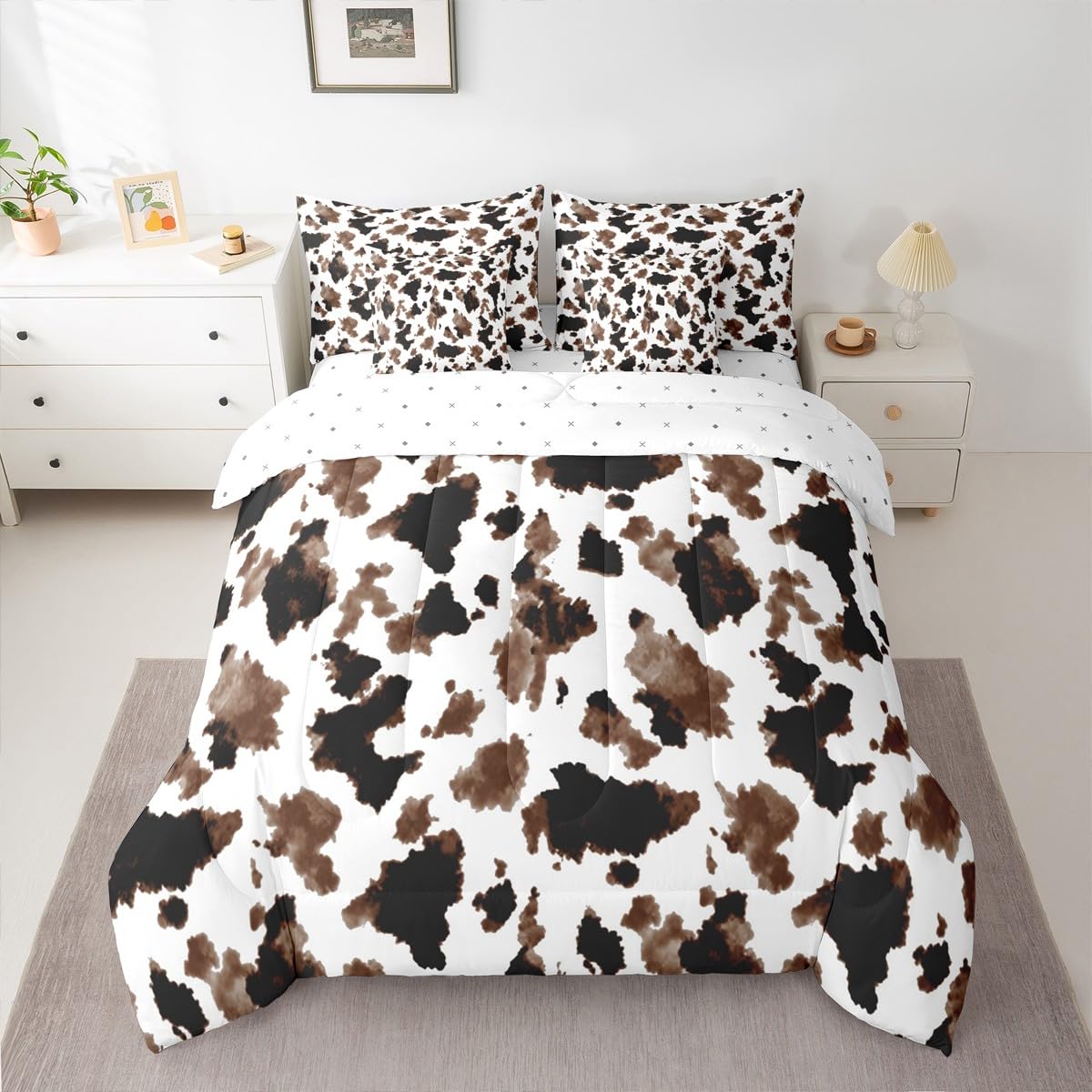 jejeloiu Leopard Print Comforter Set with Sheets 7 Piece Queen Size Cheetah Print Bedding Set for Kids Boys Girls Beige Bed in a Bag Modern Art Room Decor Soft Lightweight Microfiber