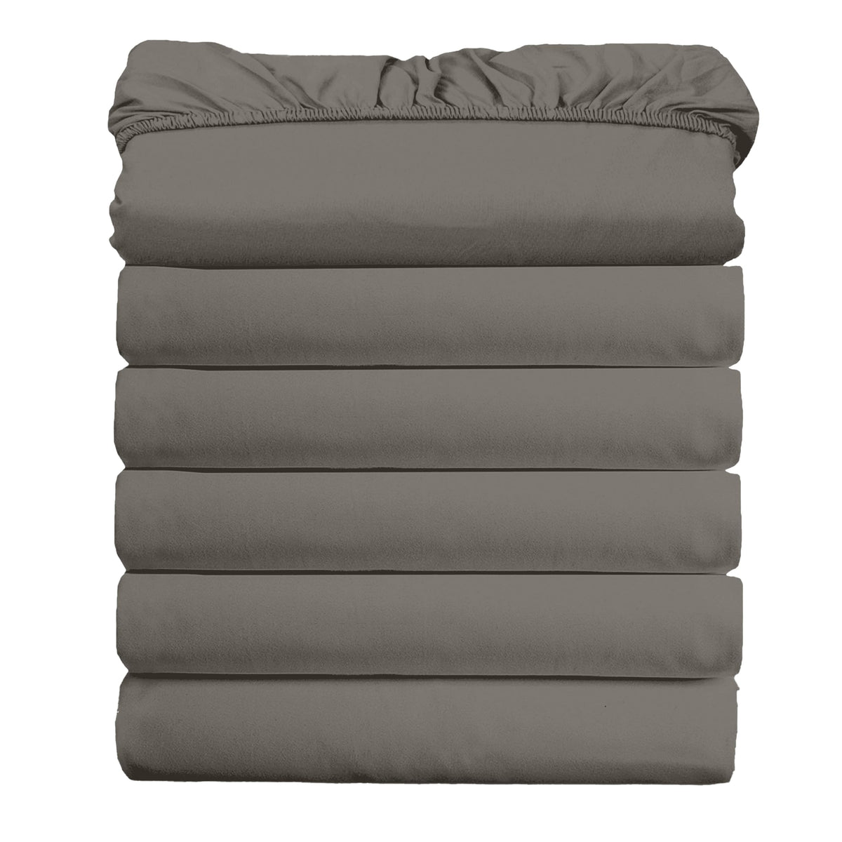 Elegant Comfort Ultra Soft Bulk Pack of 6 Bottom Fitted Sheets - 1500 Premium Hotel Quality Microfiber 6 Pack Fitted Sheets - Deep Pockets up to 16 Inches, Twin/Twin XL Size, Gray