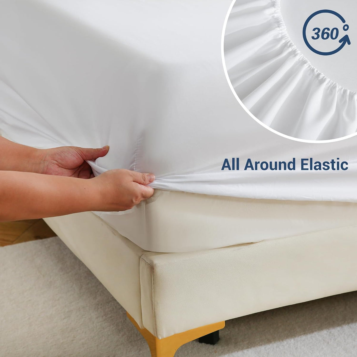 CULVE White Twin Fitted Sheet 6 Pack Bulk, Deep Pocket Microfiber, 39x75