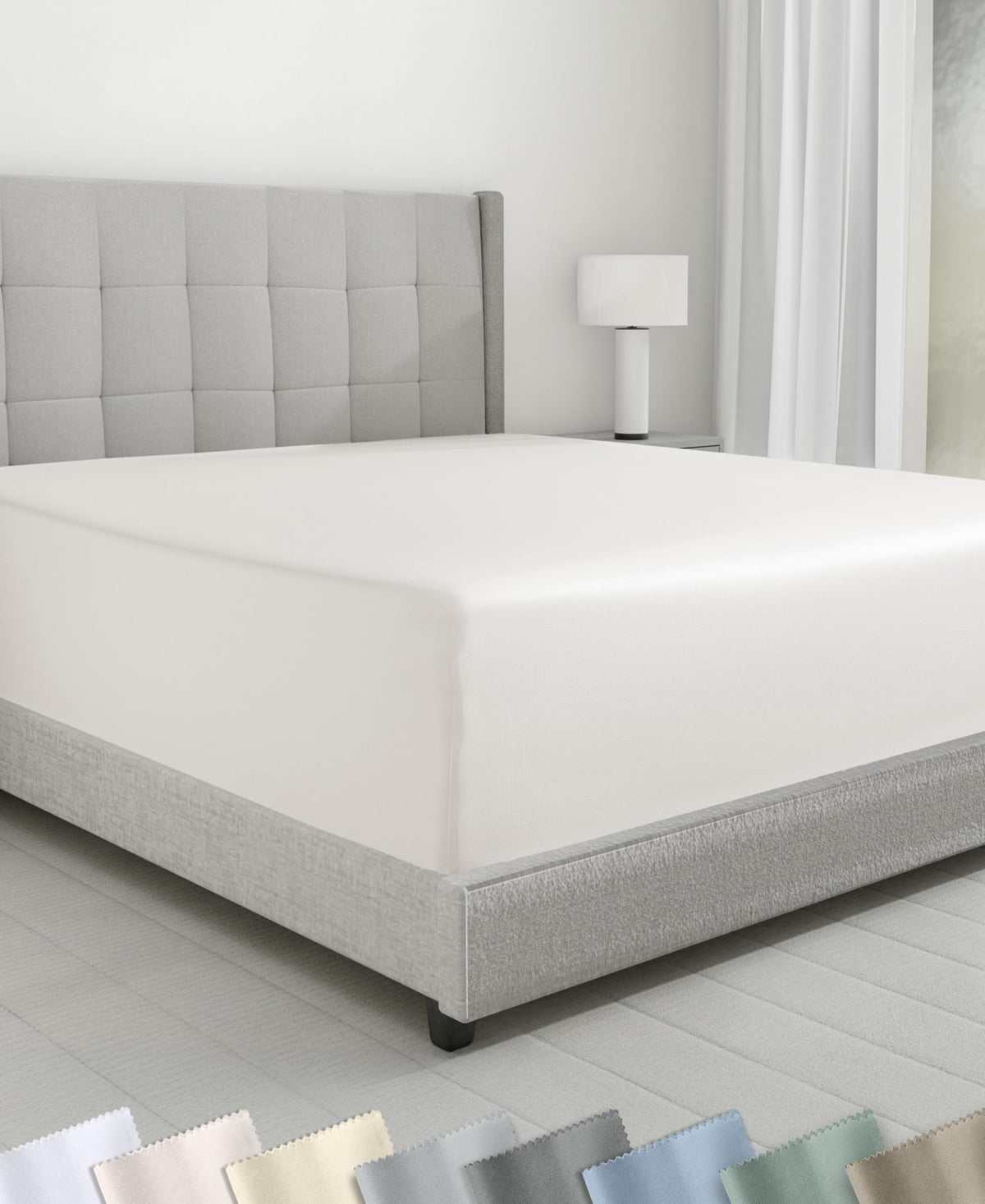 California Design Den Luxury 600 Thread Count King Size Fitted Sheet, White