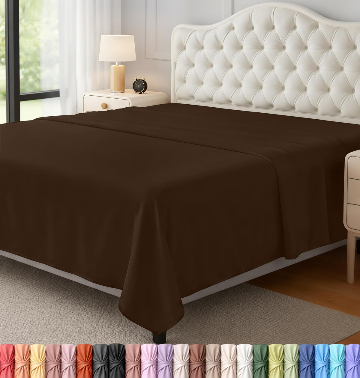 Queen Size Flat Sheet Only Pack of 6, Ultra Soft Hotel Sheets, White