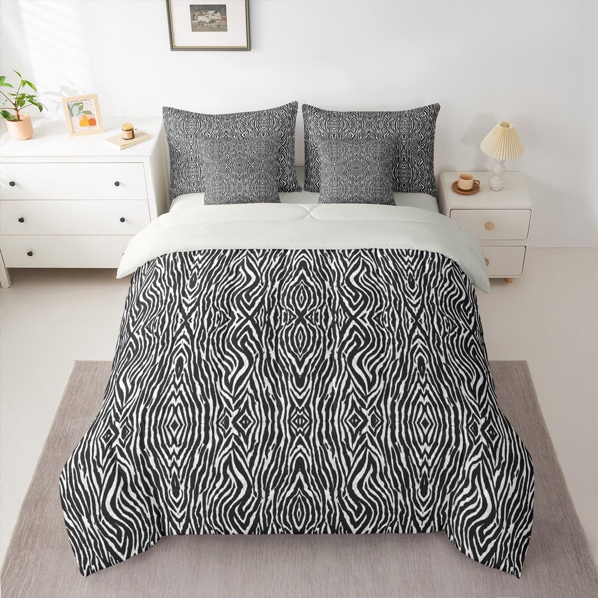 jejeloiu Leopard Print Comforter Set with Sheets 7 Piece Queen Size Cheetah Print Bedding Set for Kids Boys Girls Beige Bed in a Bag Modern Art Room Decor Soft Lightweight Microfiber