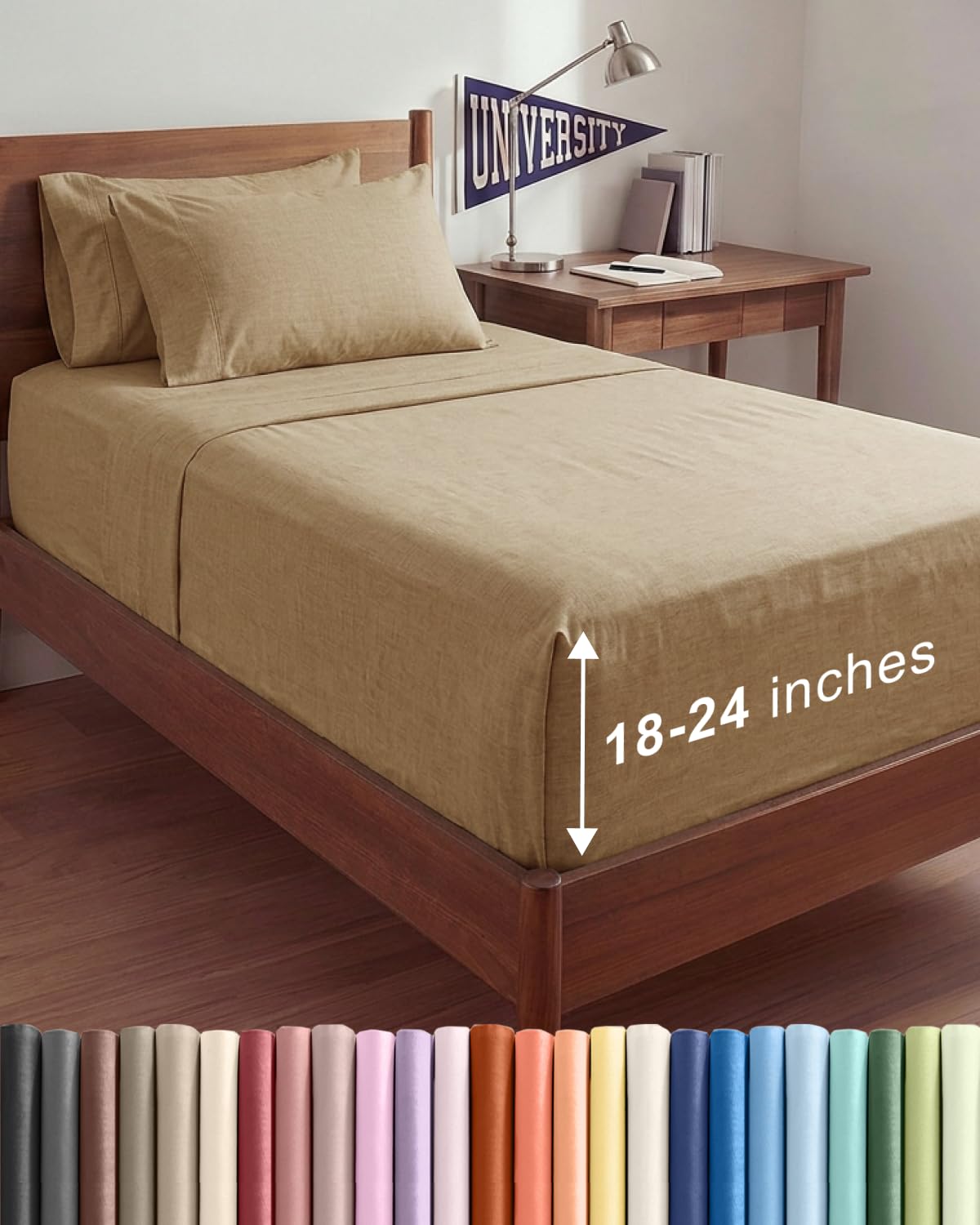 Extra Deep Queen Sheet Set - 6 Piece Breathable and Cooling Sheets - Grey