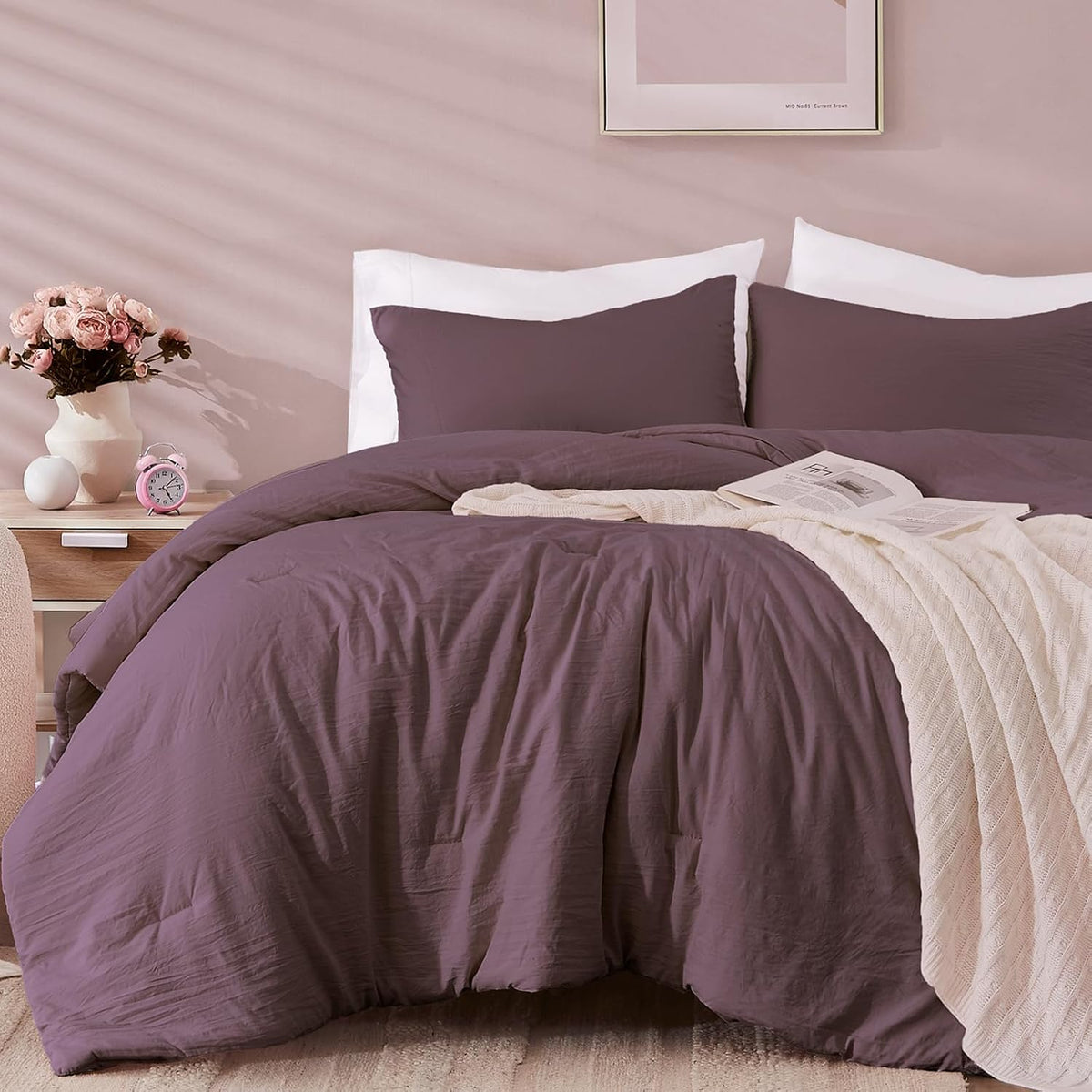 WRENSONGE Queen Comforter Set-3 Pieces Soft Comforters Queen Size Bedding