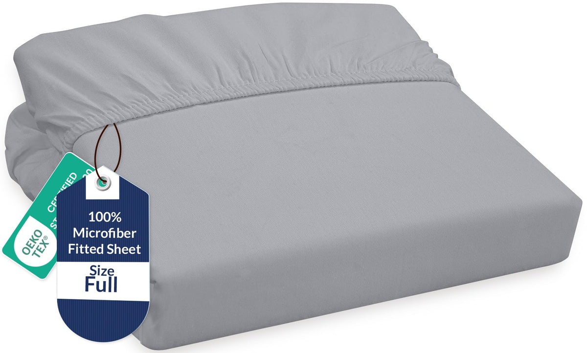 Royale Linens Fitted Sheet Queen - Ultra Soft 1800 Brushed Microfiber - Hotel Luxury Bottom Sheets - Wrinkle Free & Fade Resistant - Deep Pocket Fitted Sheet Only (Queen, White)