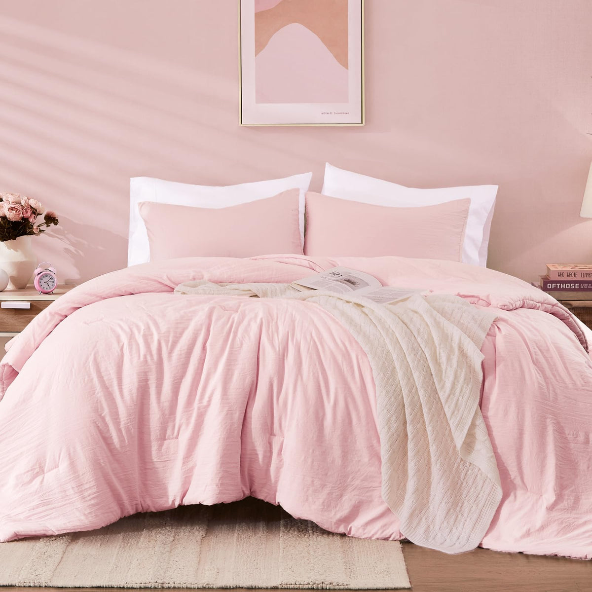 WRENSONGE Queen Comforter Set-3 Pieces Soft Comforters Queen Size Bedding