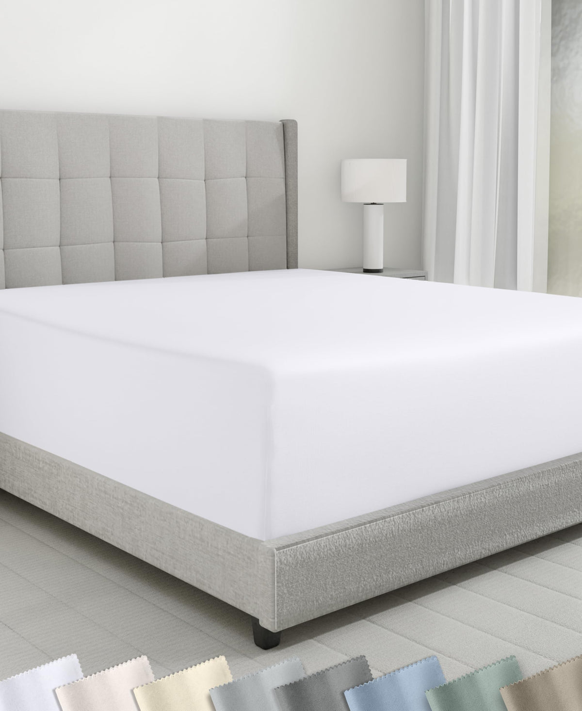 California Design Den Luxury 600 Thread Count King Size Fitted Sheet, White