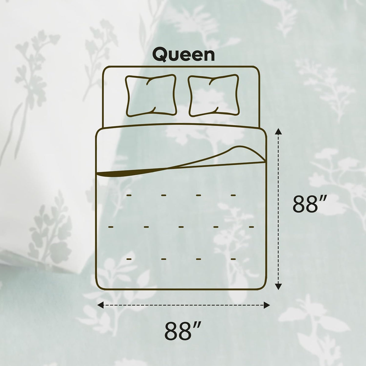 Utopia Bedding 3 Pc Queen Comforter Set, Printed Comforter, Meadow Mist