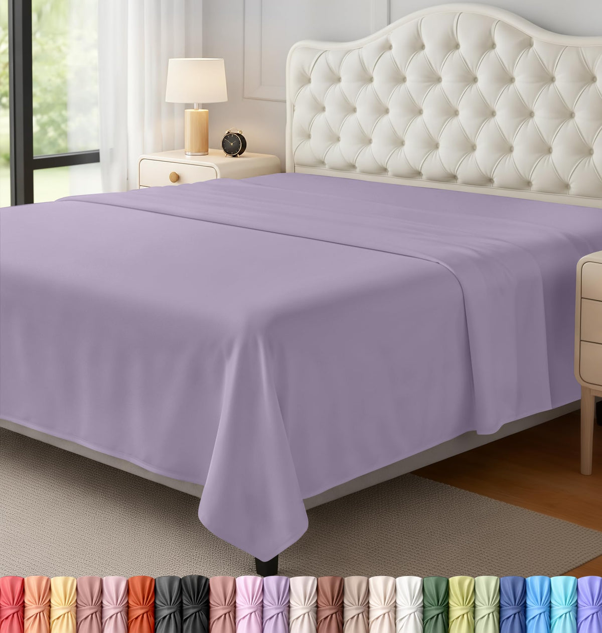 Queen Size Flat Sheet Only Pack of 6, Ultra Soft Hotel Sheets, White