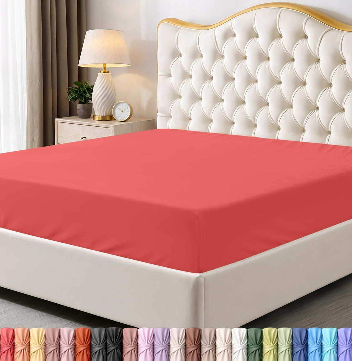 Queen Fitted Sheet, Ultra Soft Fits Up to 15 Inch Deep Pocket, White