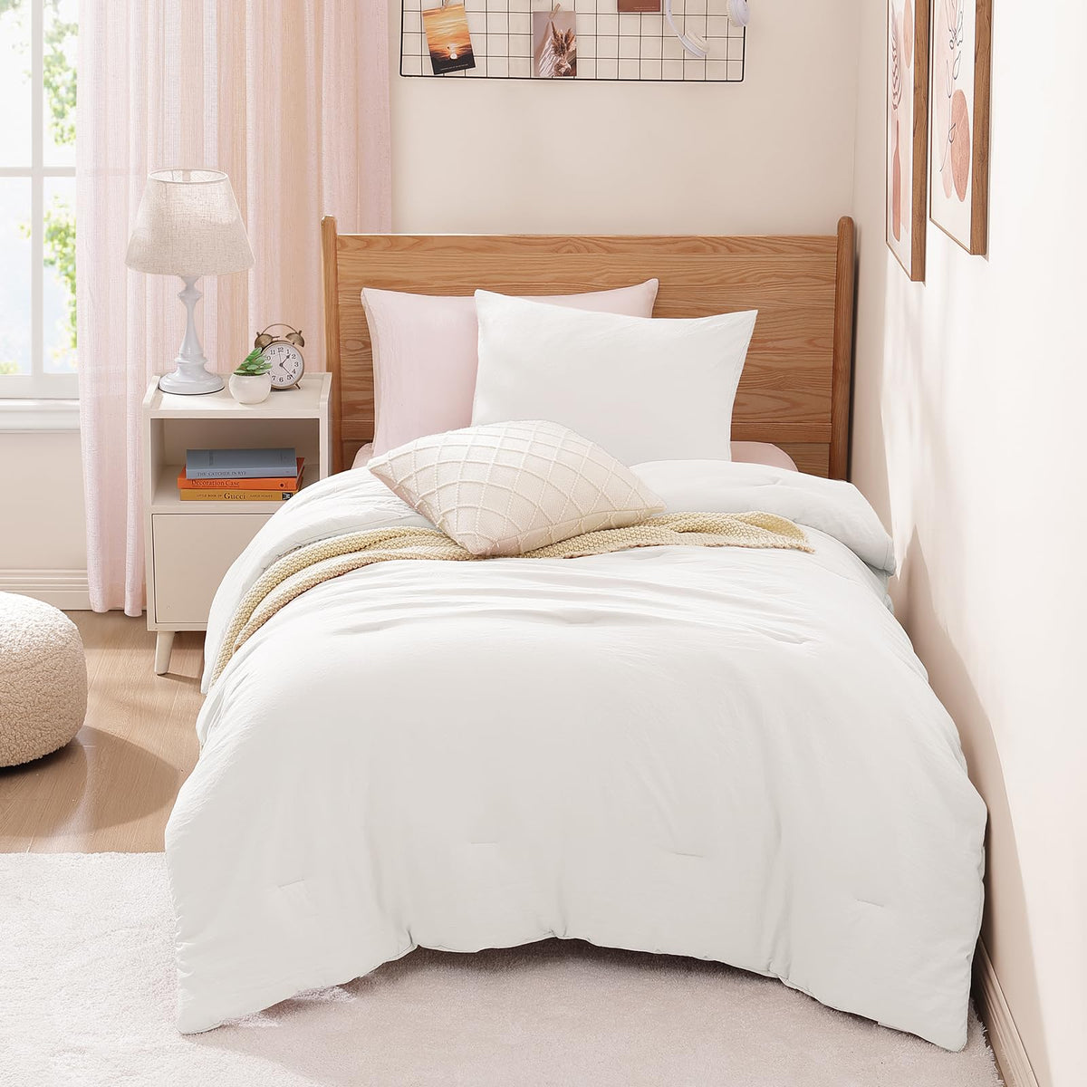 WRENSONGE Queen Comforter Set-3 Pieces Soft Comforters Queen Size Bedding